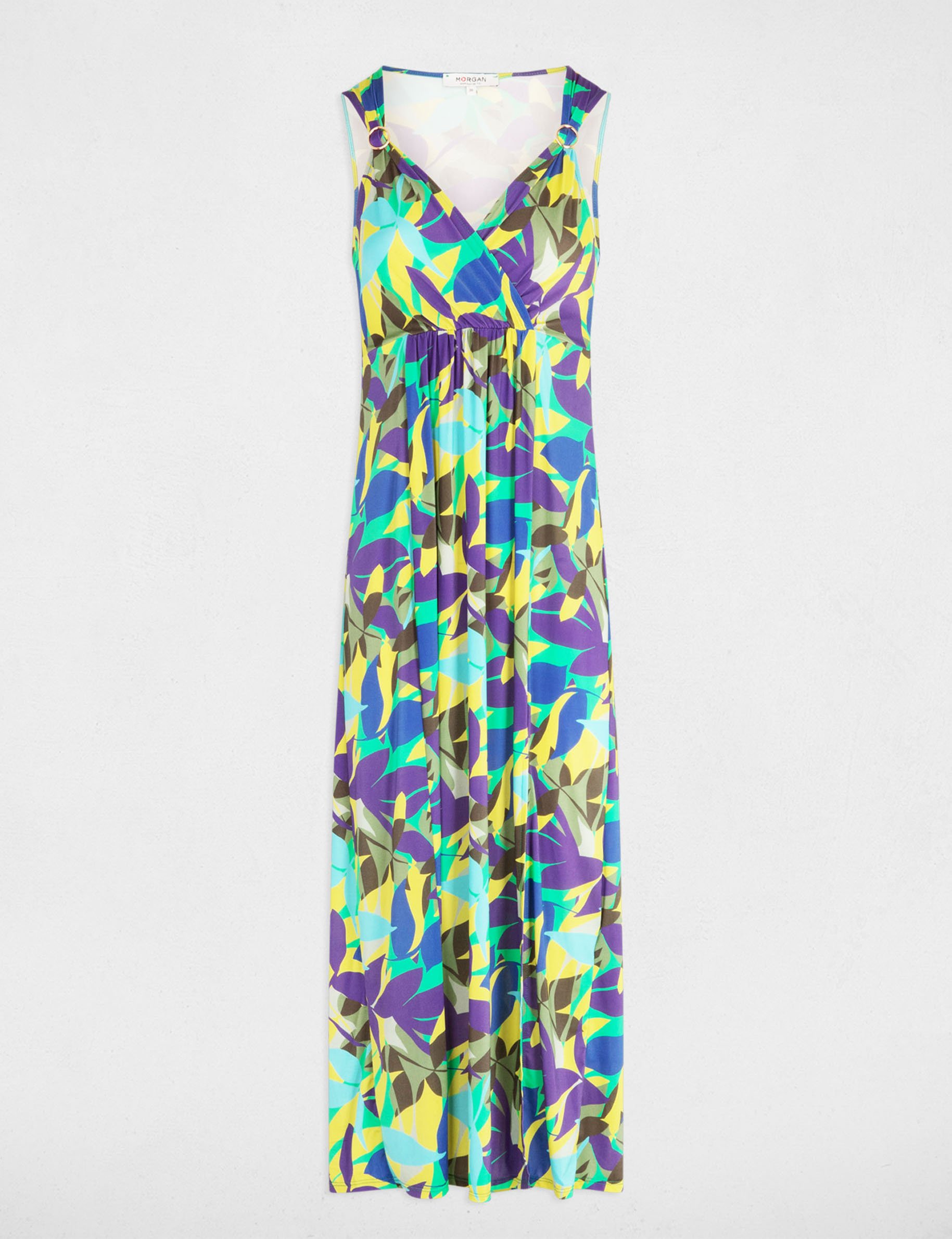 Printed maxi A-line dress multicolored women