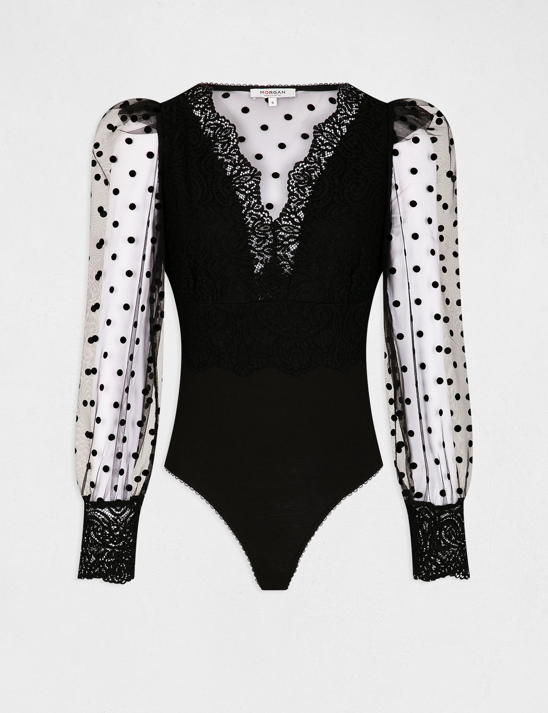 ASOS Morgan Linear Lace Underwire Bodysuit in Black