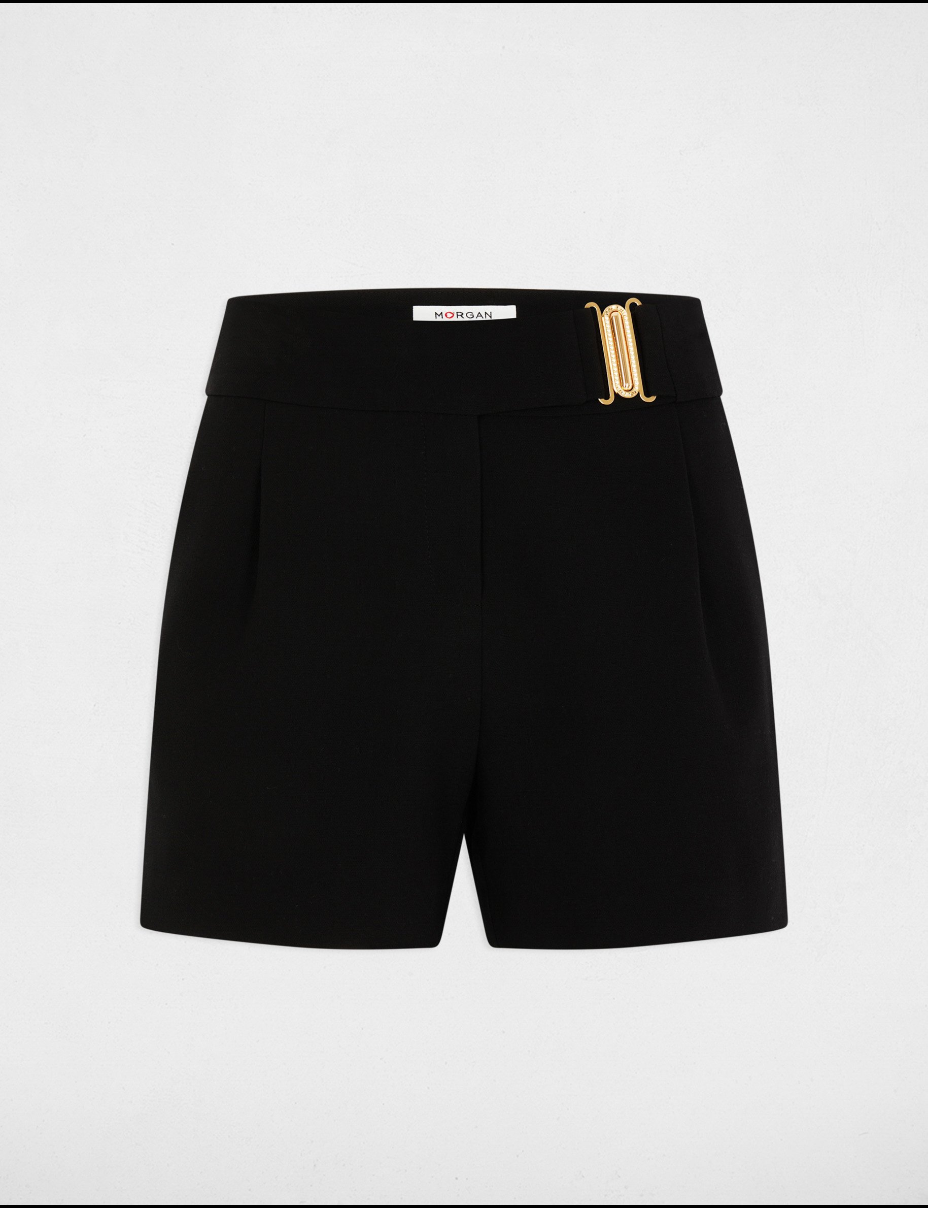 Velvet wide leg shorts black women