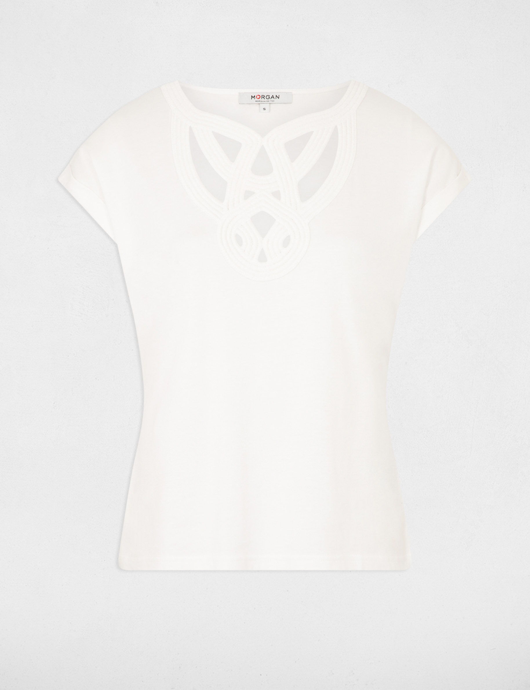 Short-sleeved t-shirt ecru women