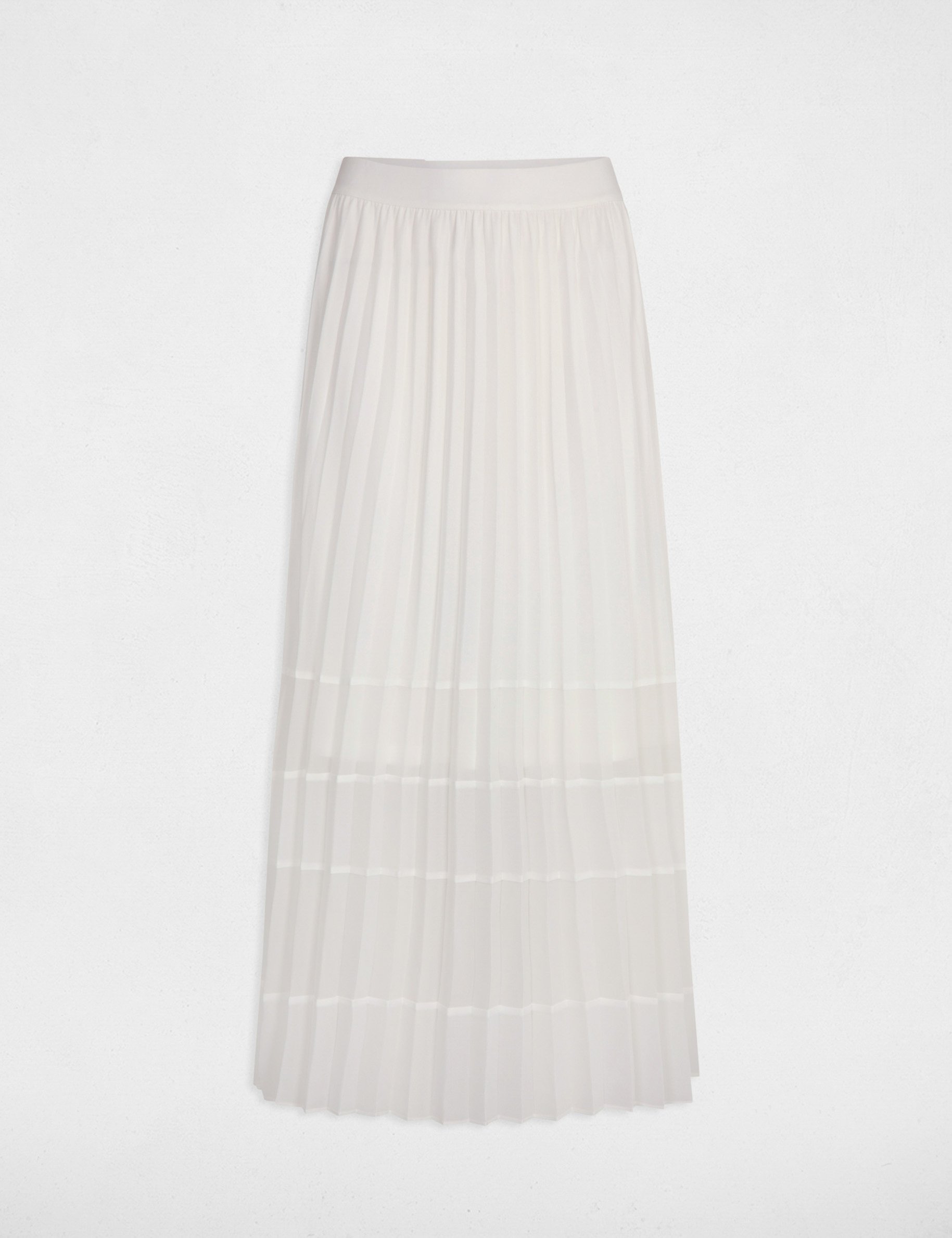 Maxi pleated A-line skirt ecru ladies'