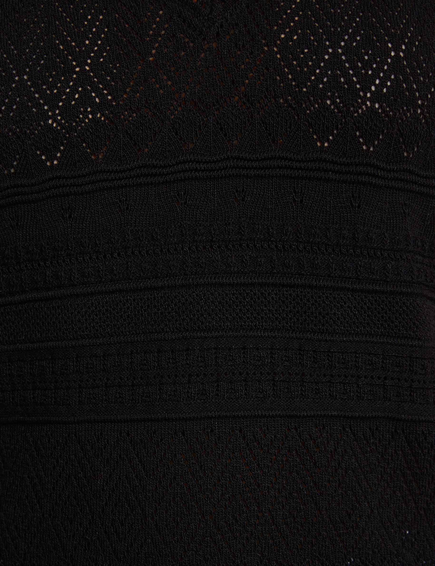 knitted top with v neck black women null
