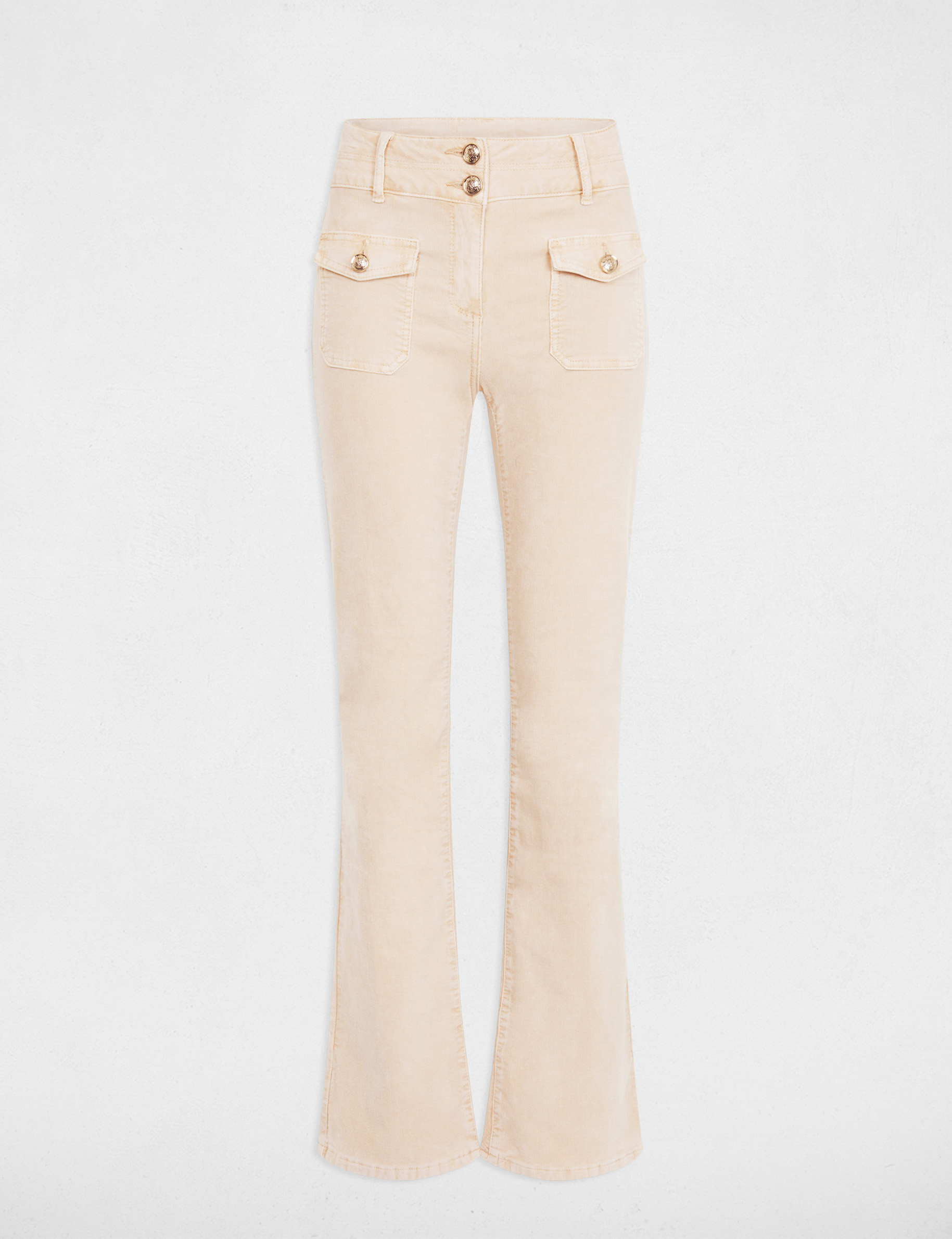 Velvet fitted trousers ivory women