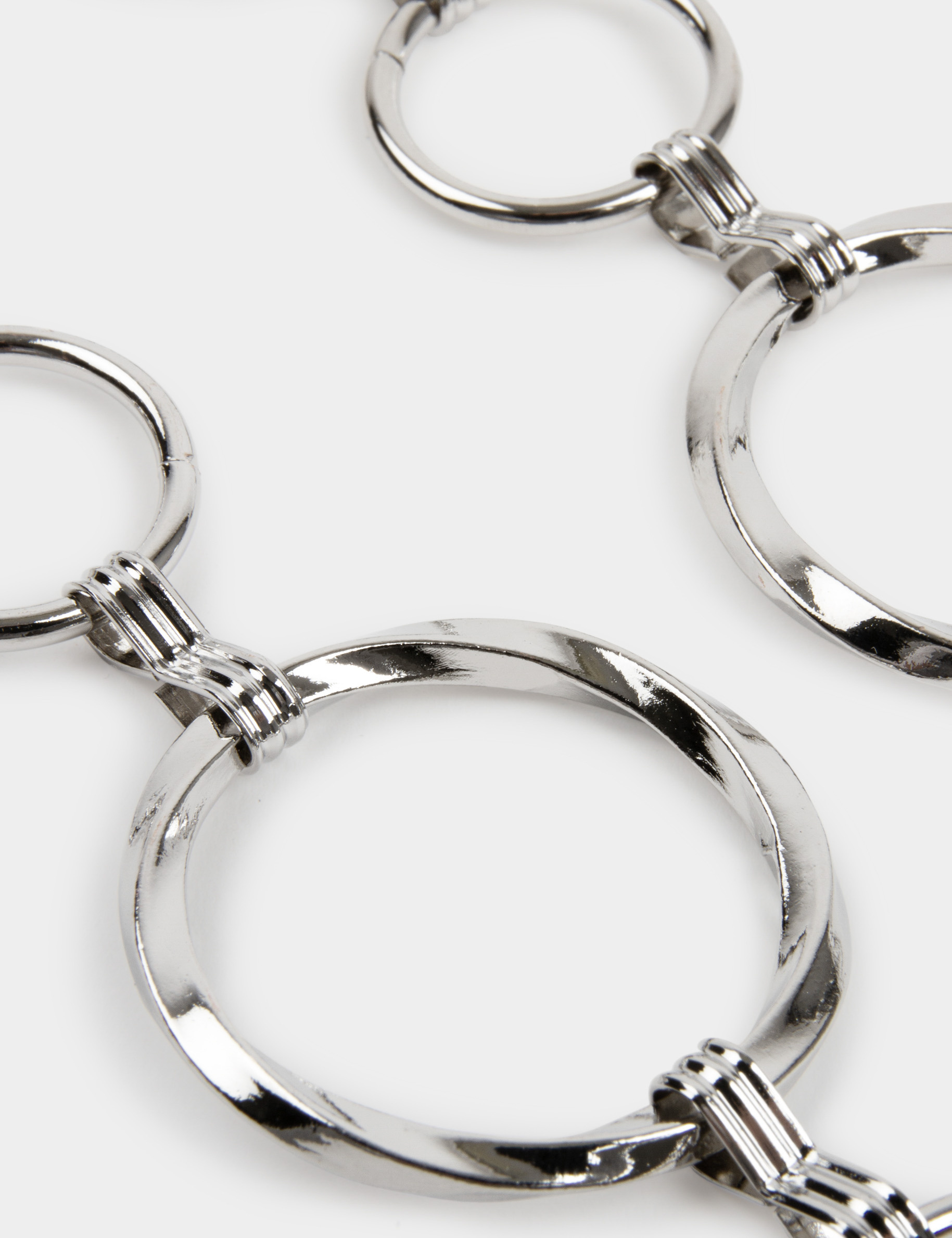 belt with metal rings silver color women null