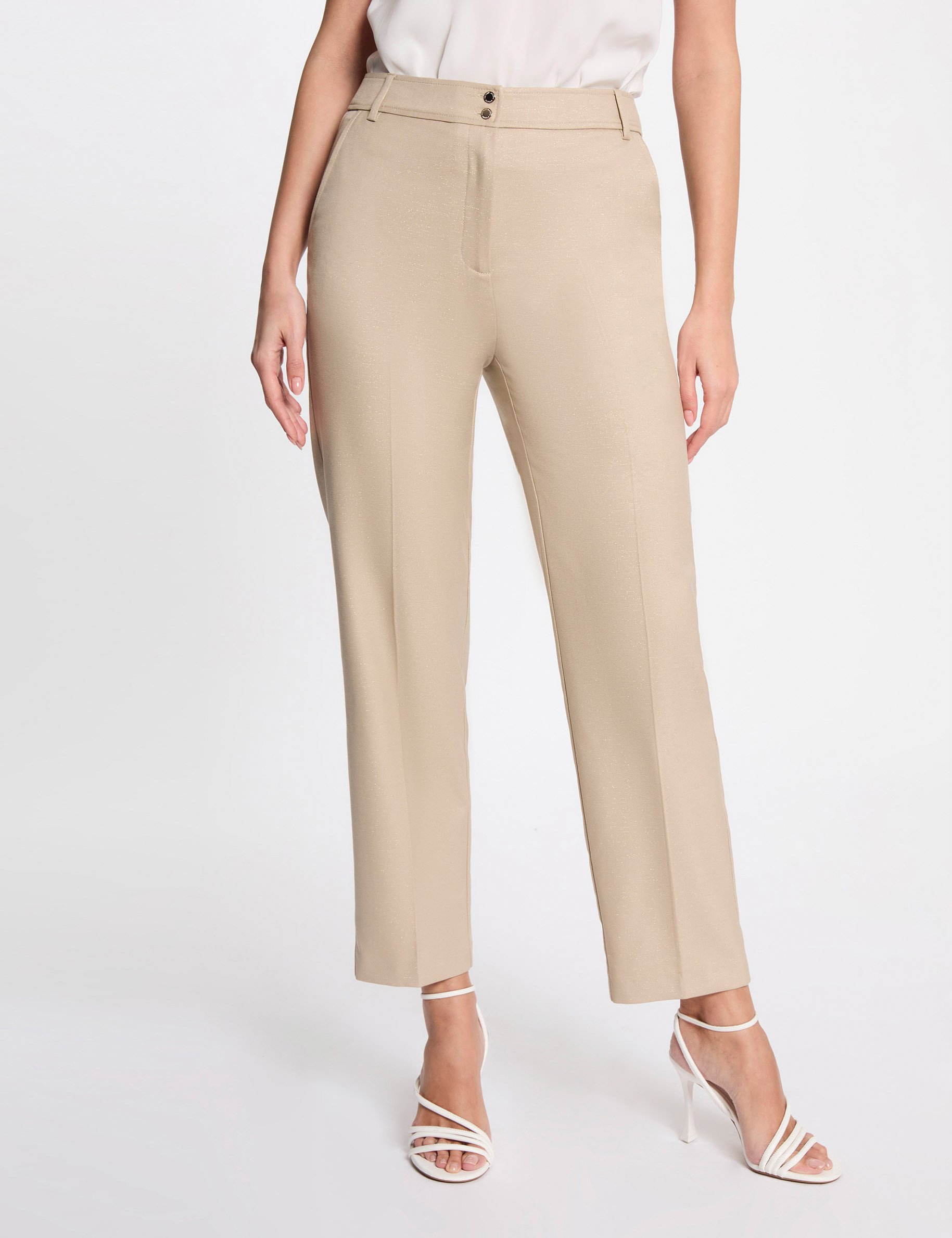 Straight trousers light brown women