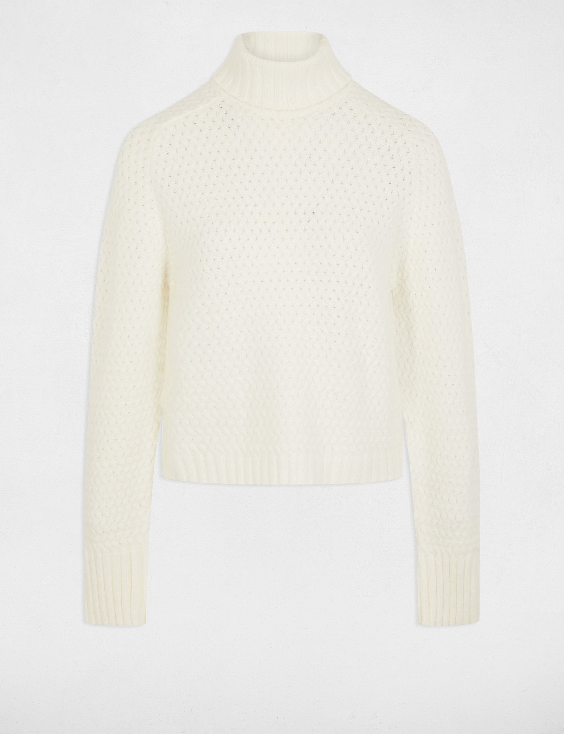 Jumper with turtleneck ecru women