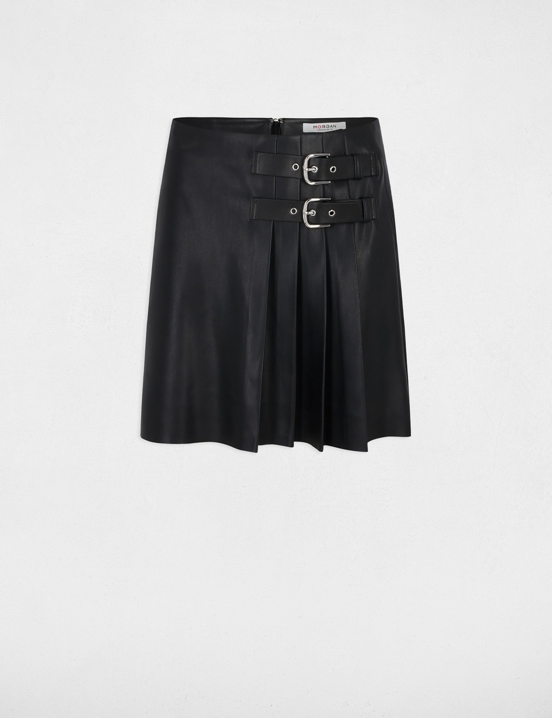 Faux leather mini skirt black women