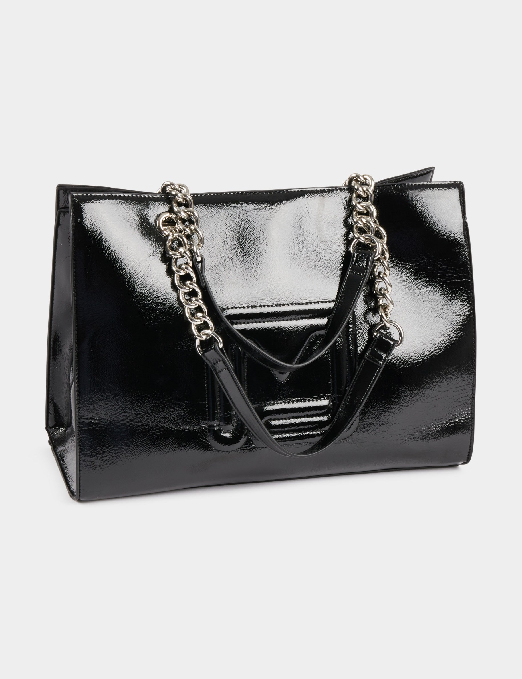 Shopper bag with M logo black women