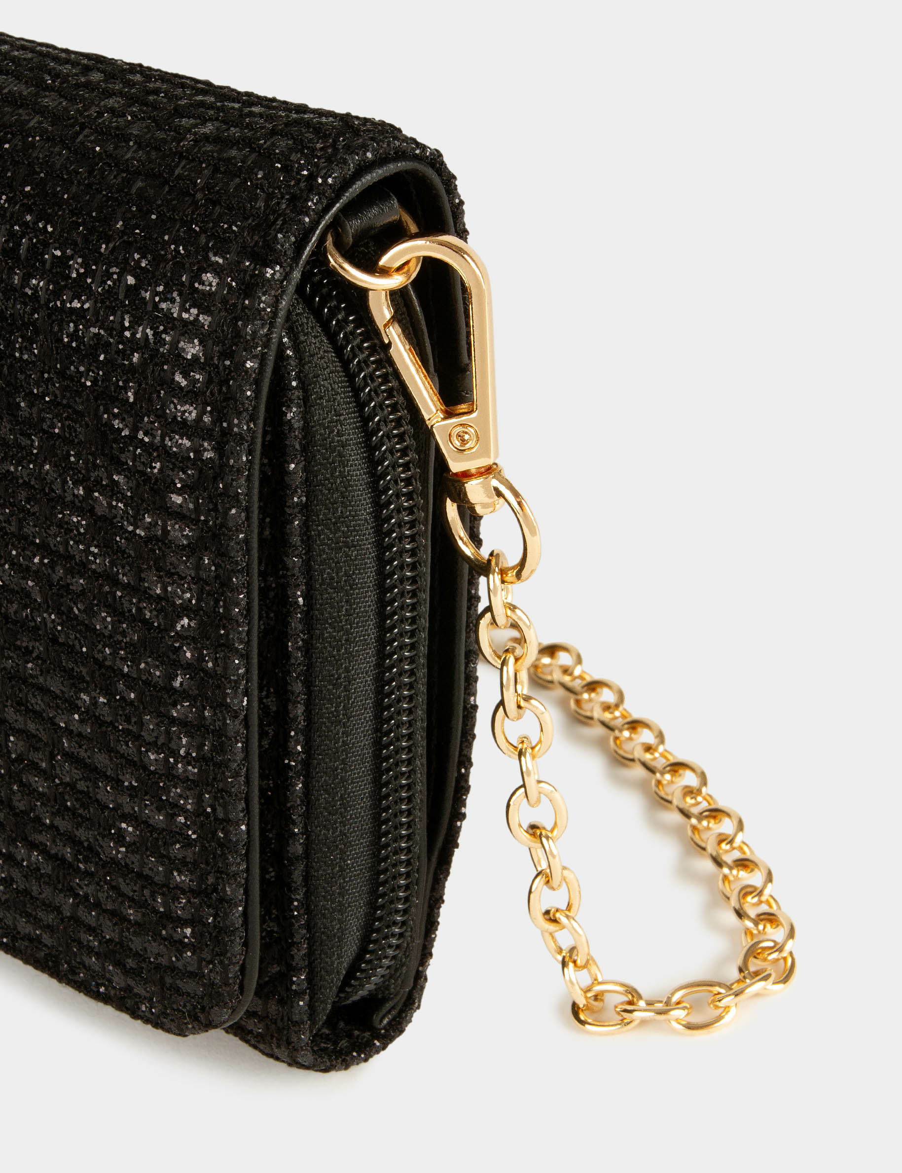 Clutch bag with spangles black ladies'