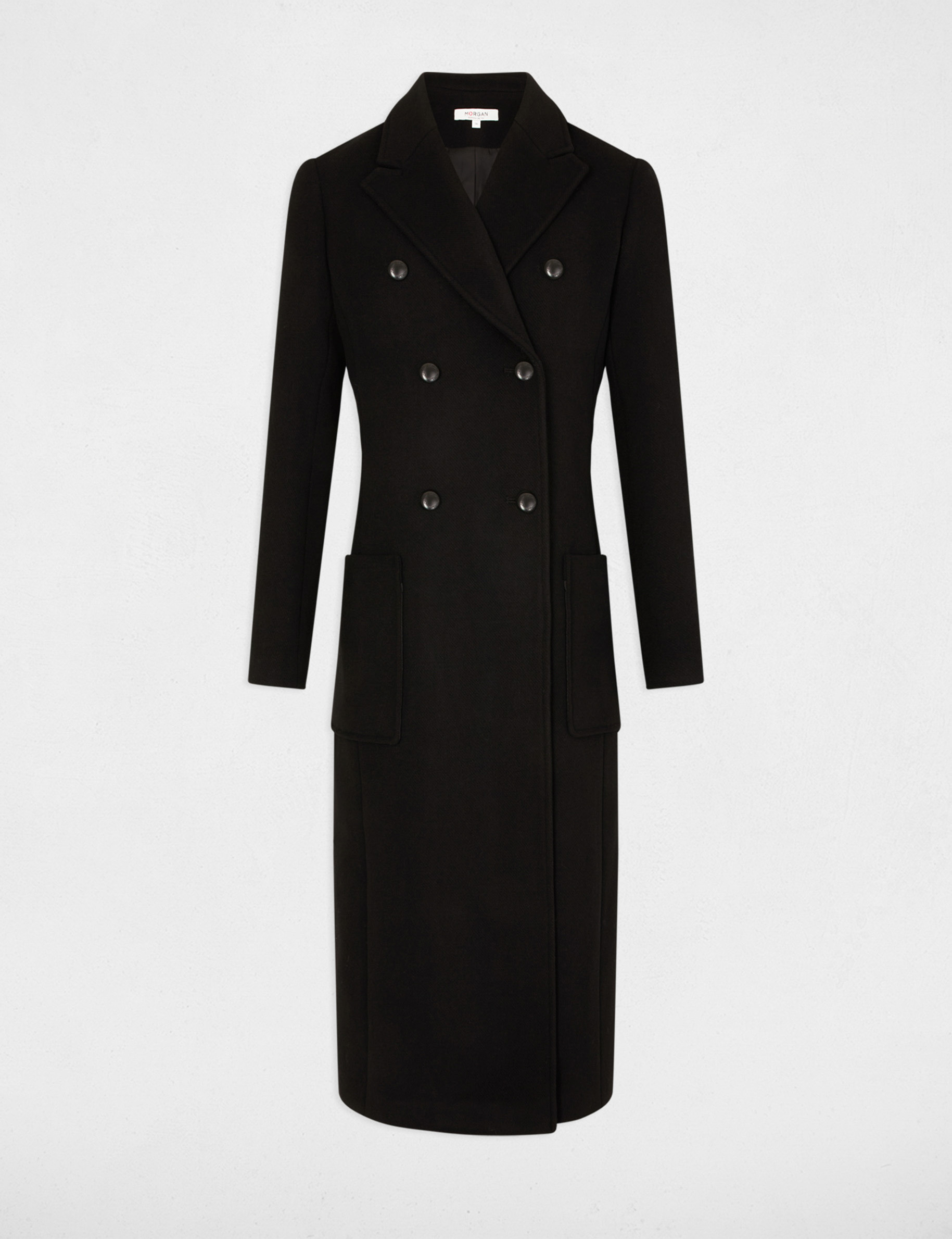 Long straight coat black women