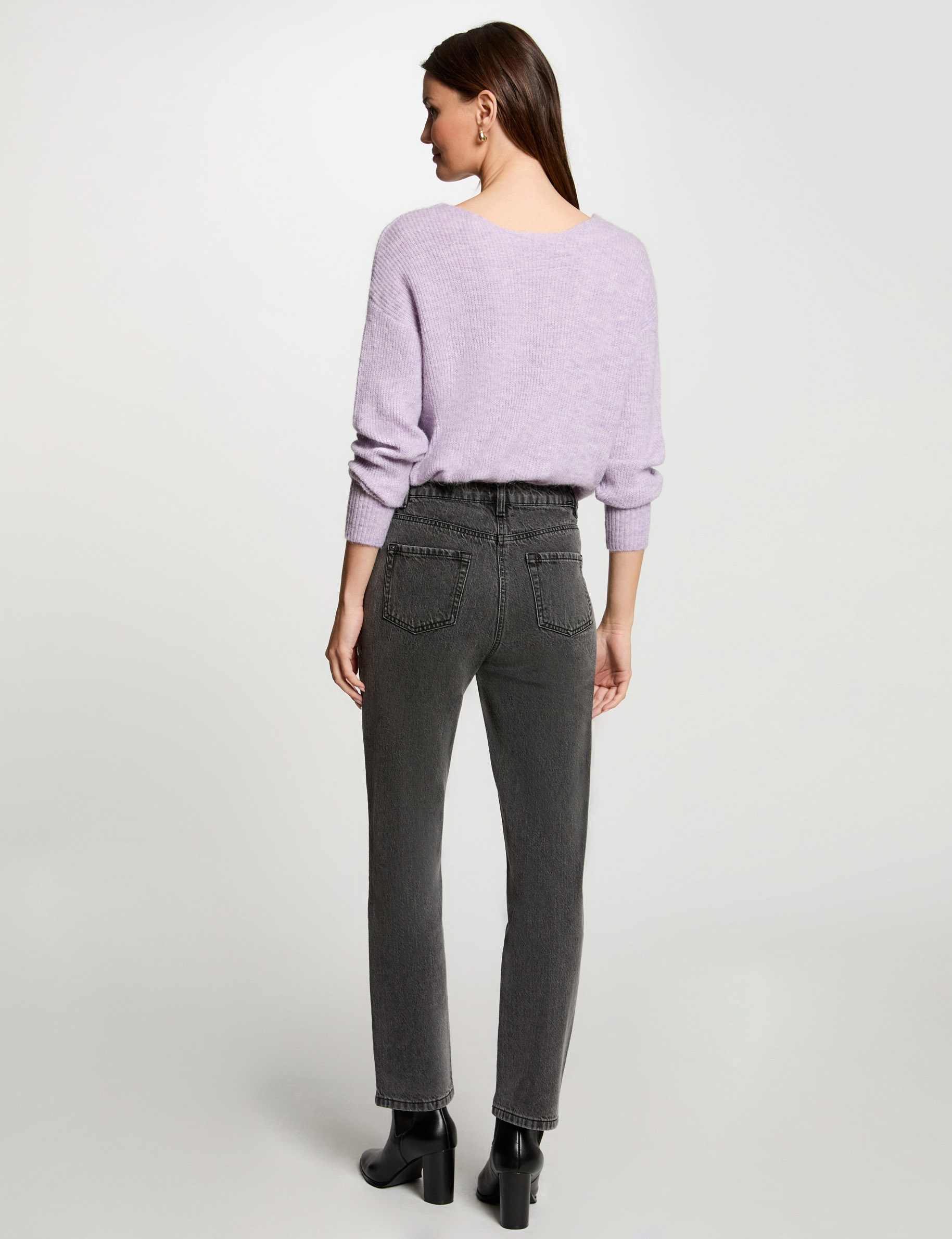 Jumper with V-neck parma purple women