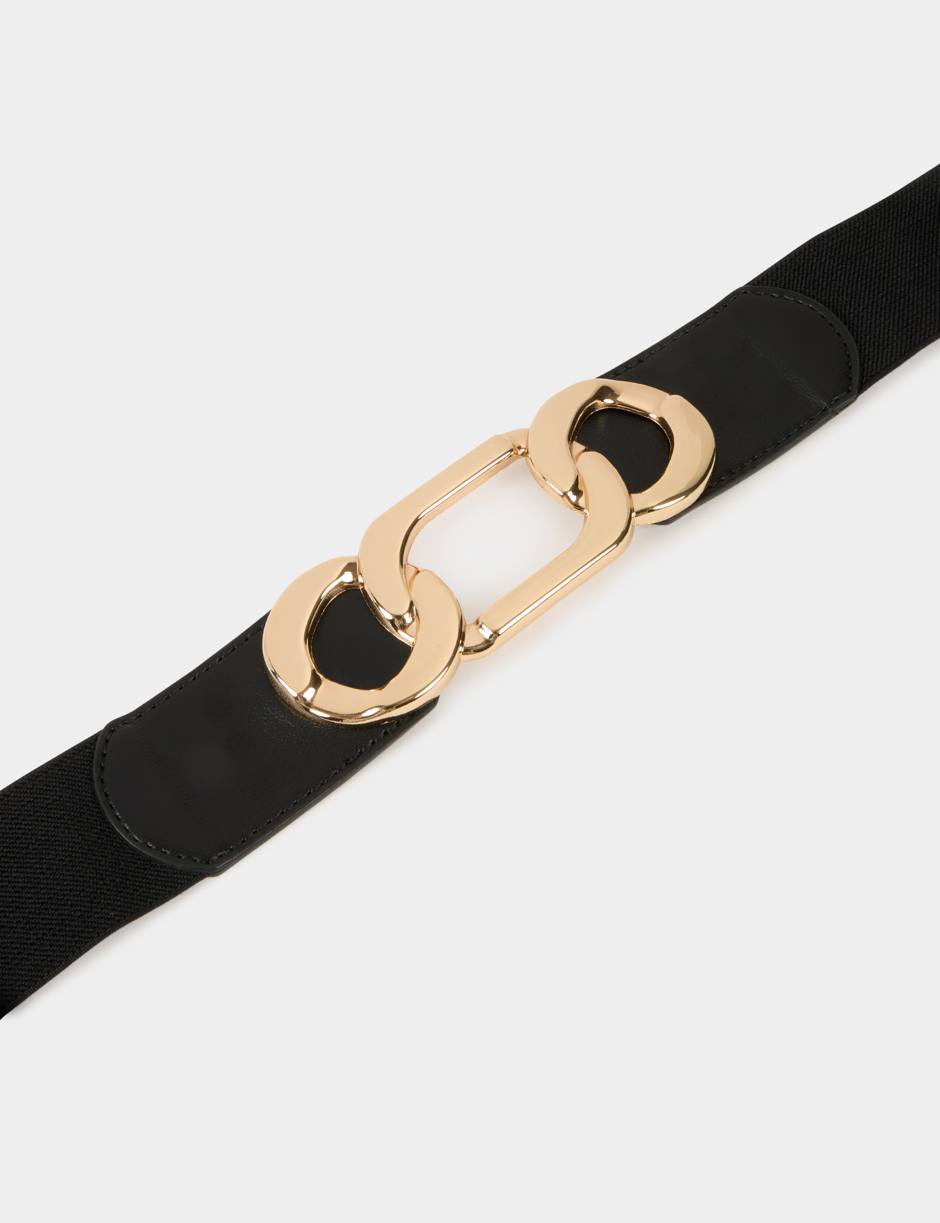 Elasticised belt with buckles black women