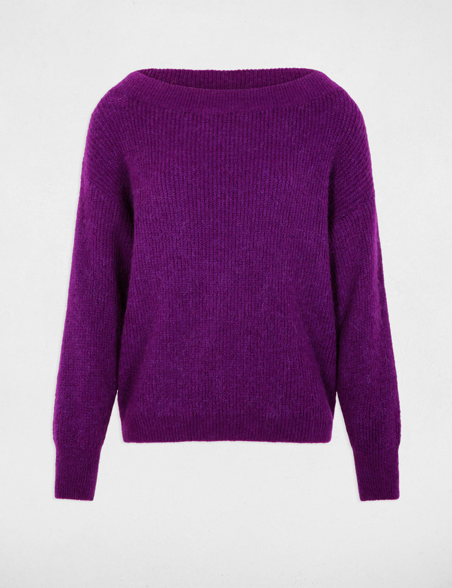 Jumper with round neck purple women