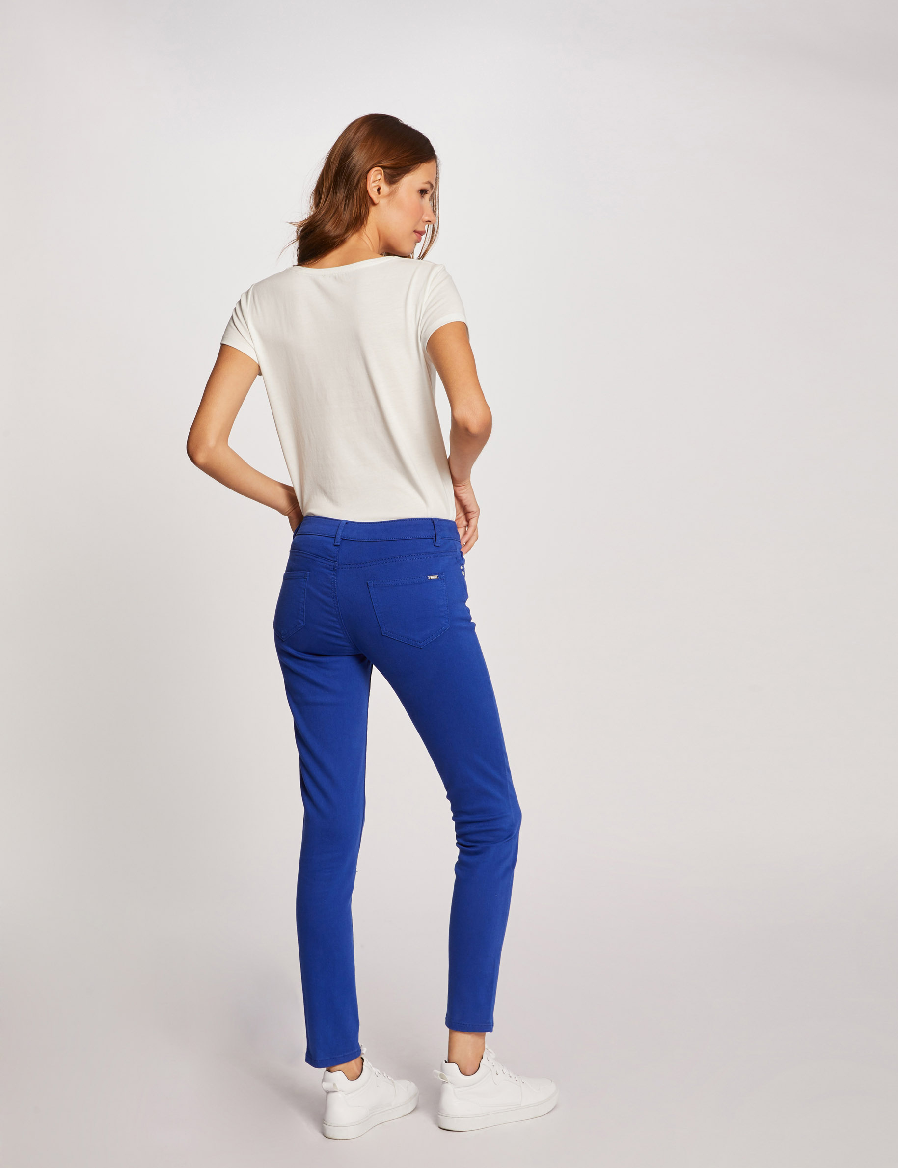 Low waist skinny trousers electric blue women