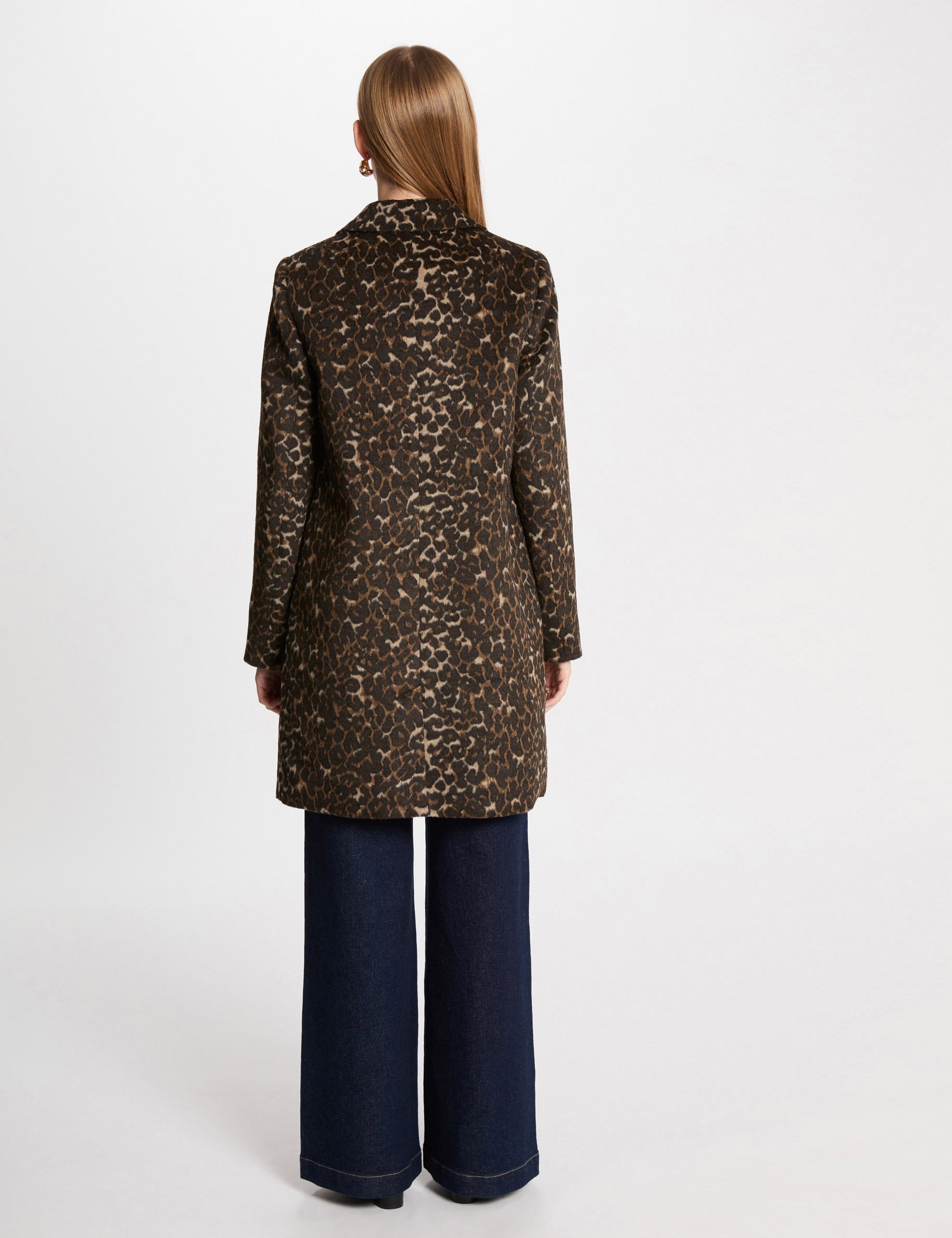 Long coat leopard print multicolor women