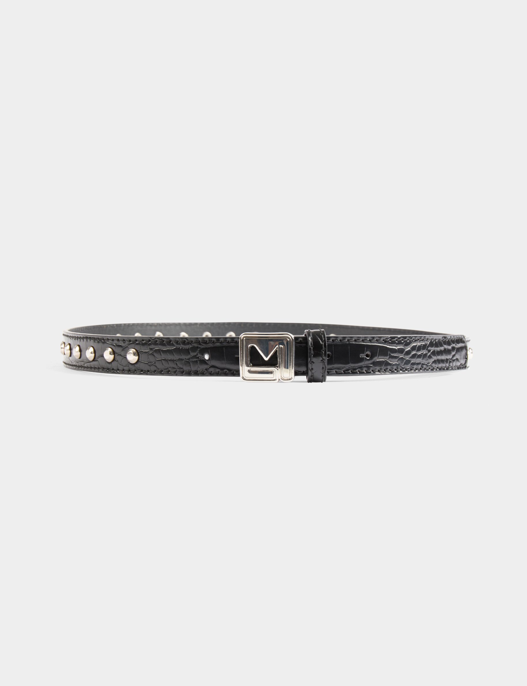 Belt croc effect and studs black women