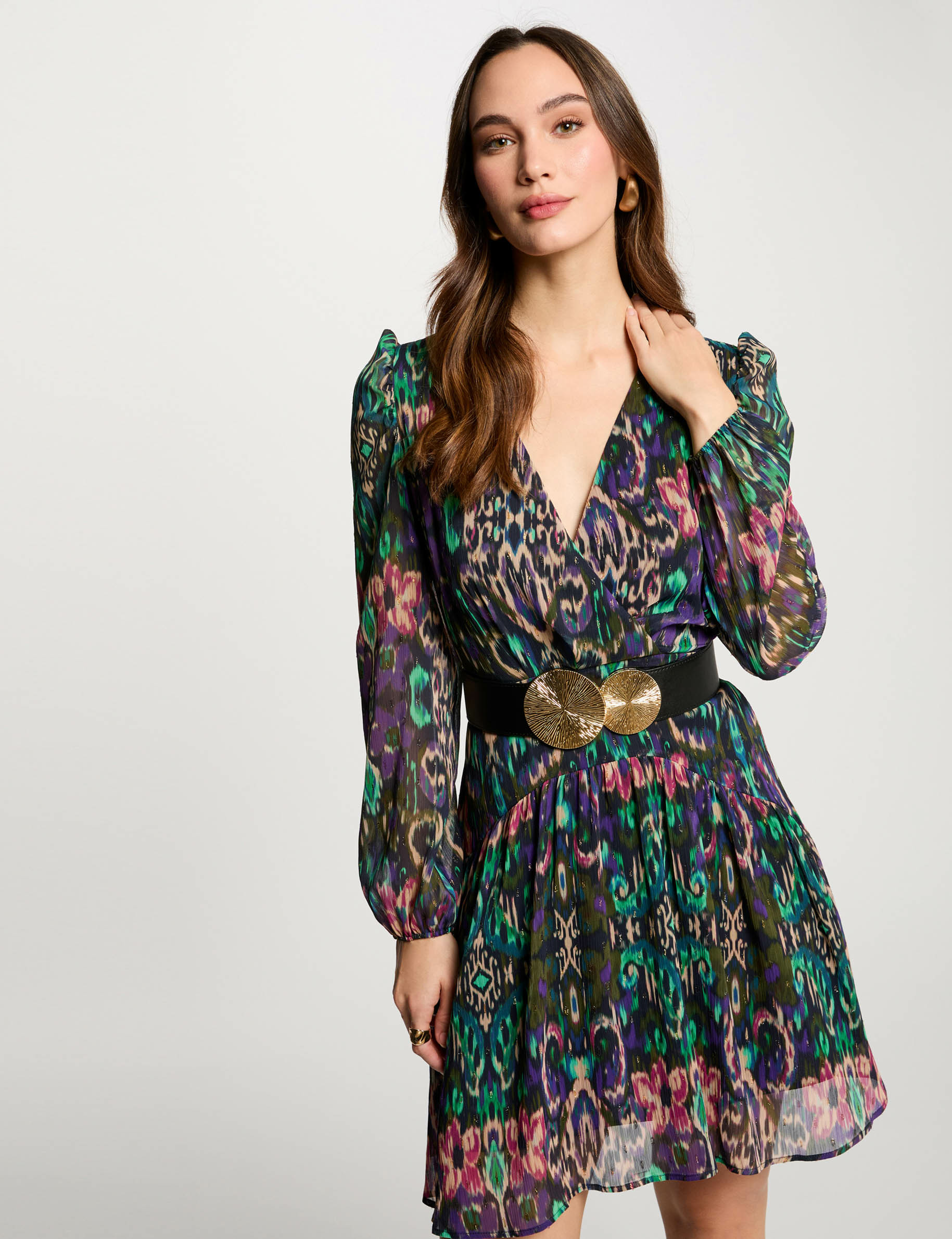 Printed mini A-line dress multicolor women