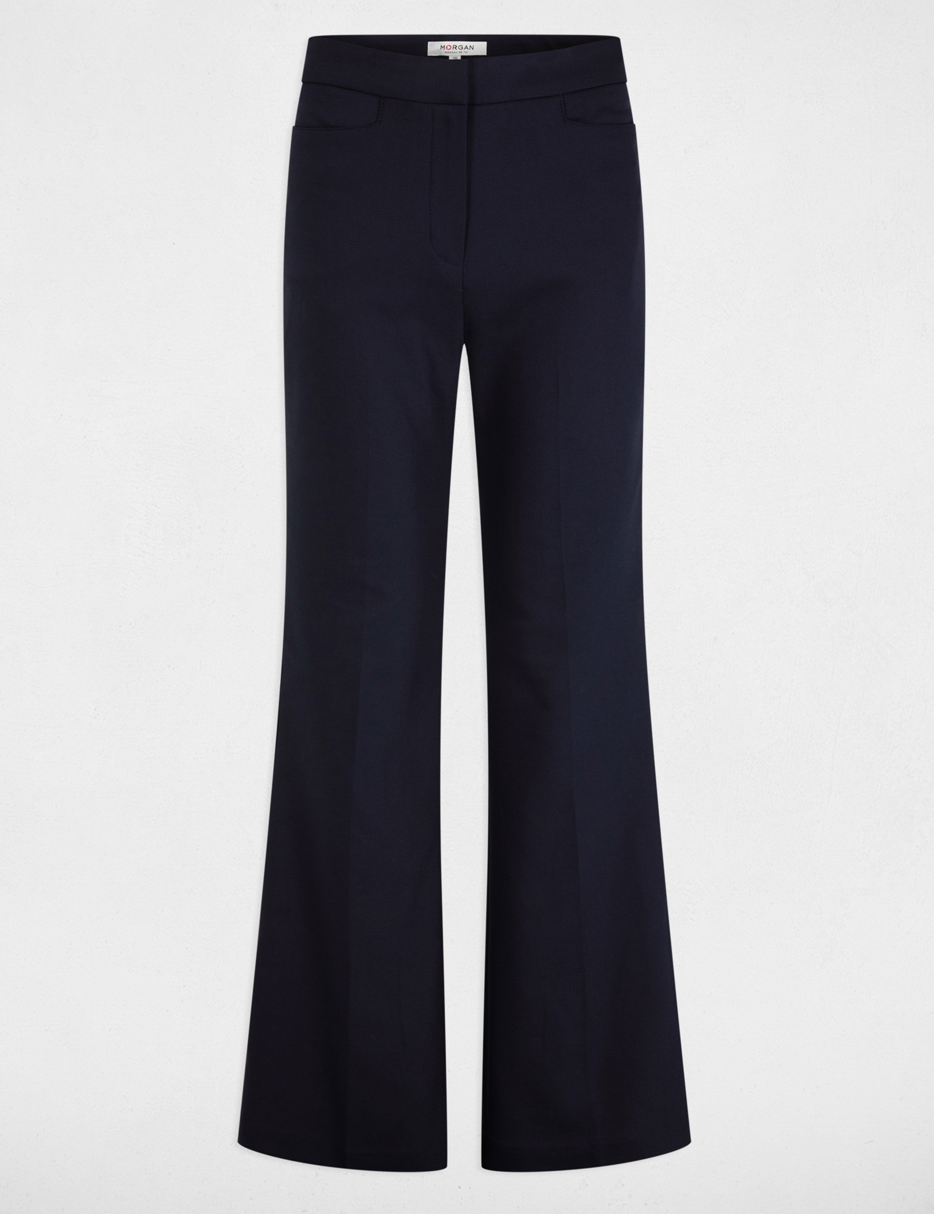 Flare trousers with darts navy women