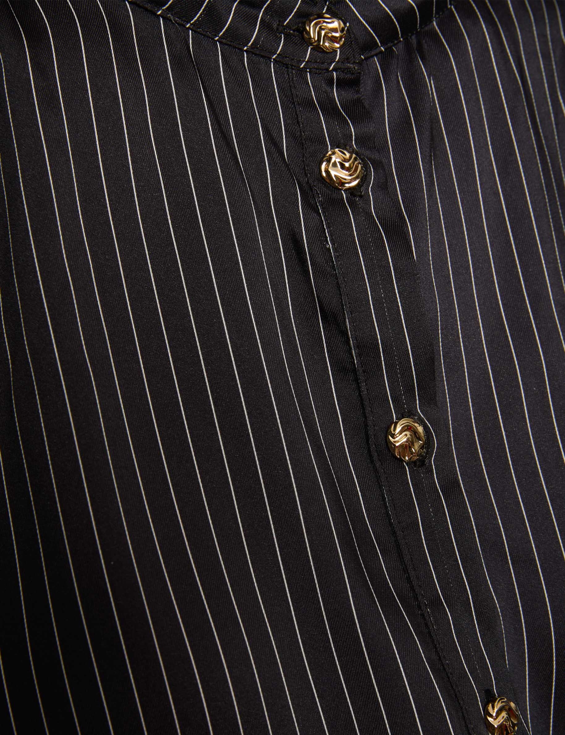 striped satin shirt navy blue women null