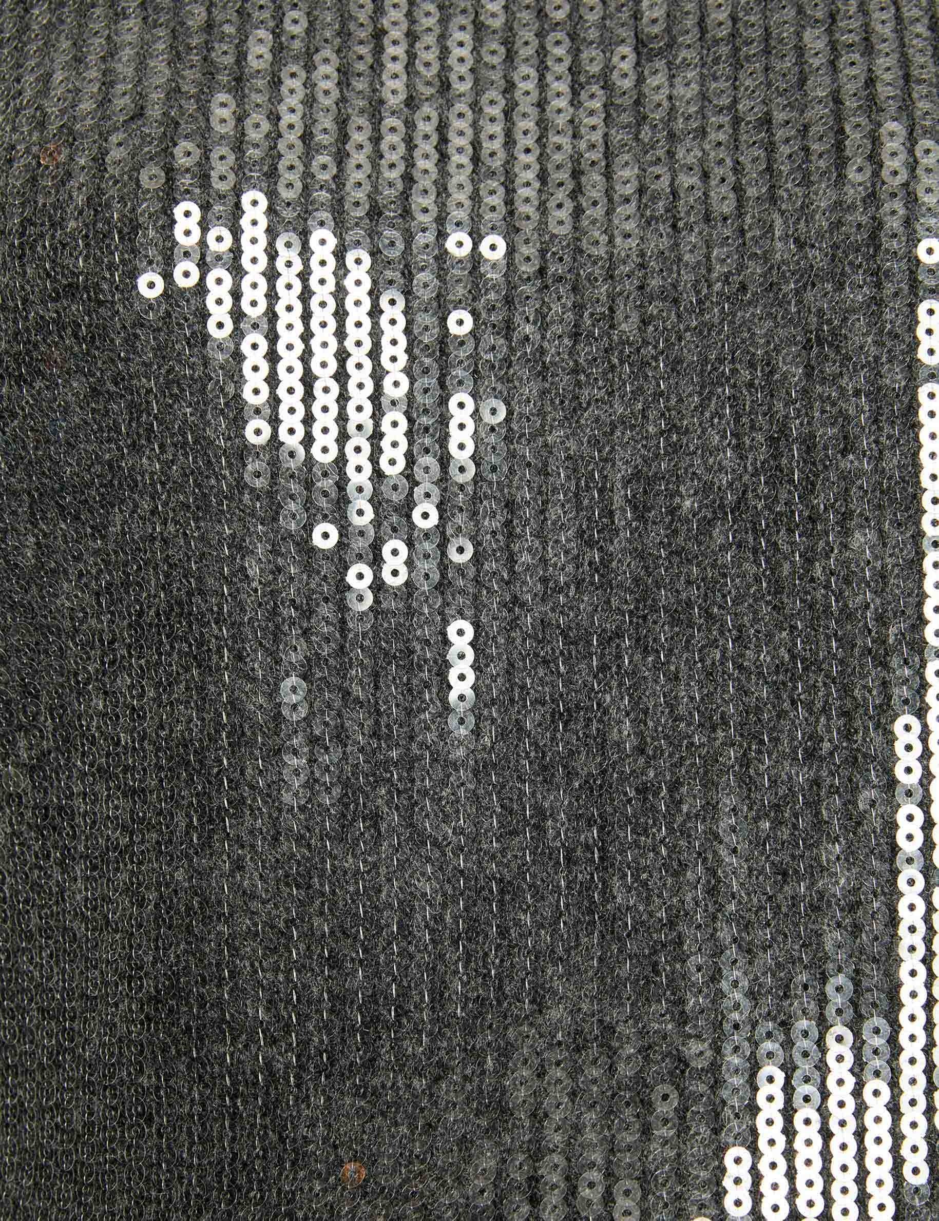 sequin sweater with round neck dark grey women null