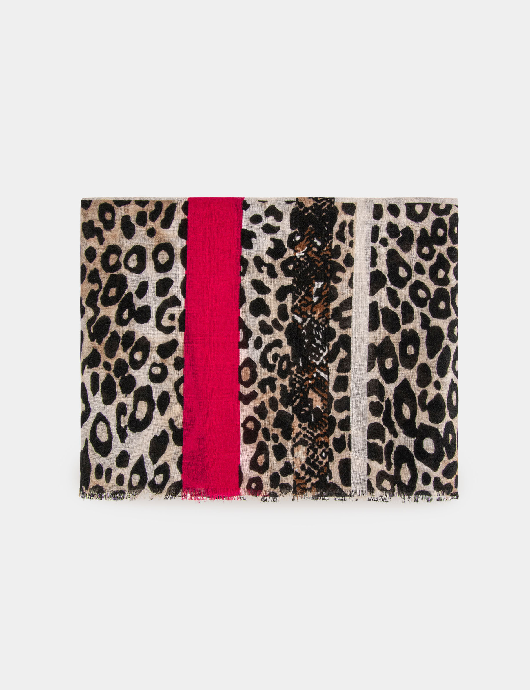 Scarf with animal print brown ladies'