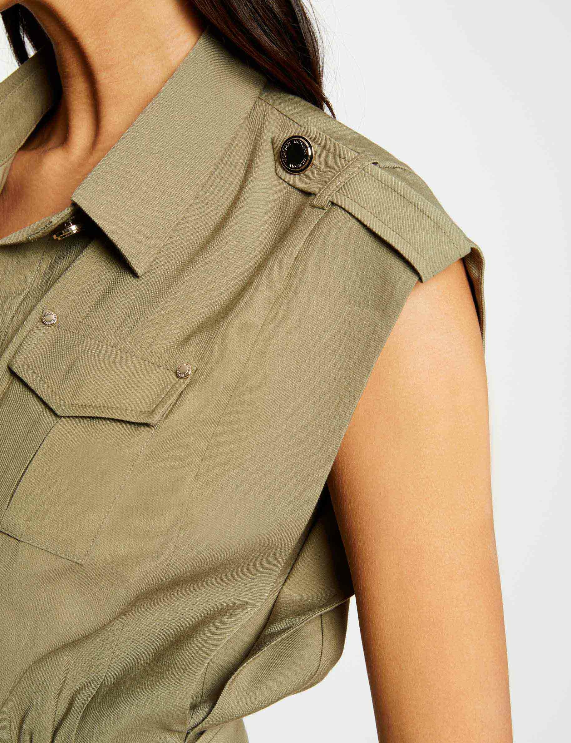 Fitted jumpsuit khaki green women