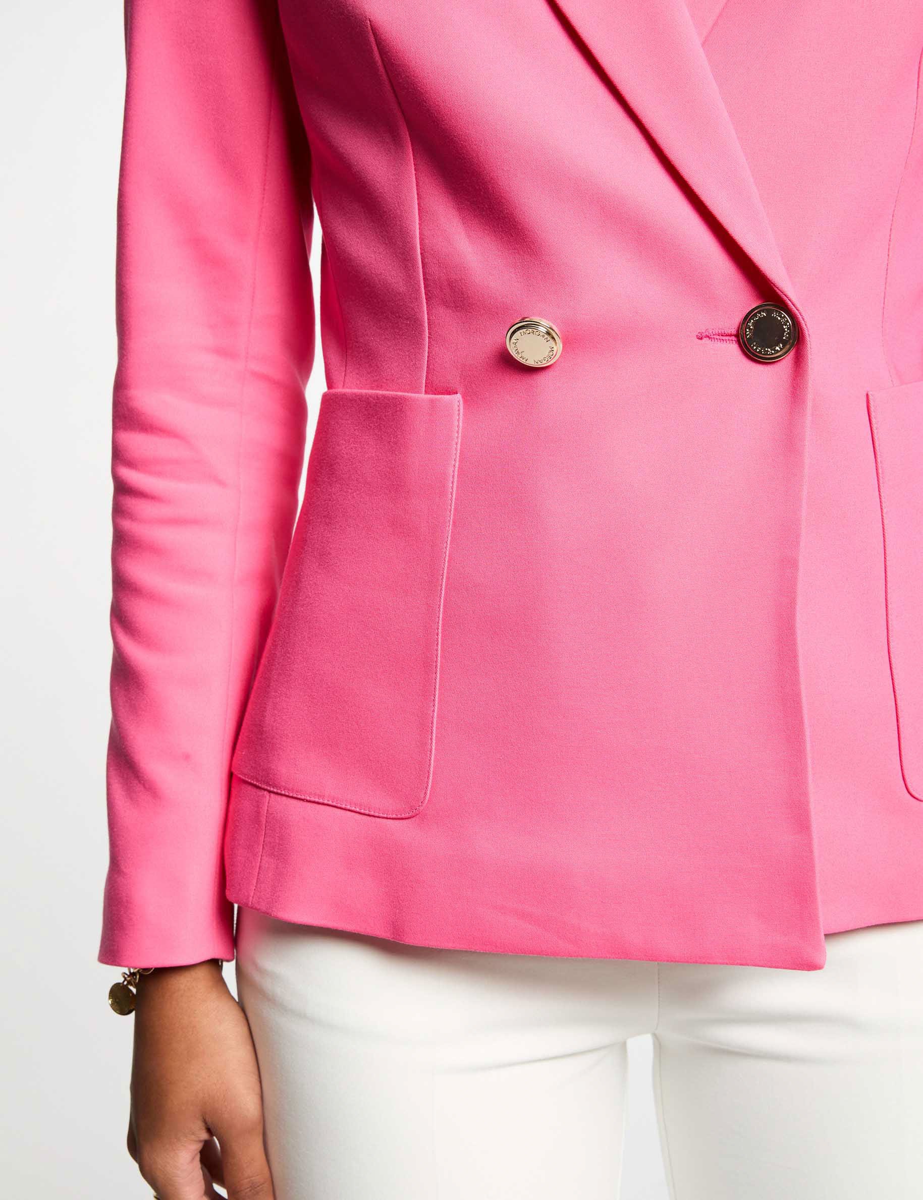 Waisted buttoned blazer pink women