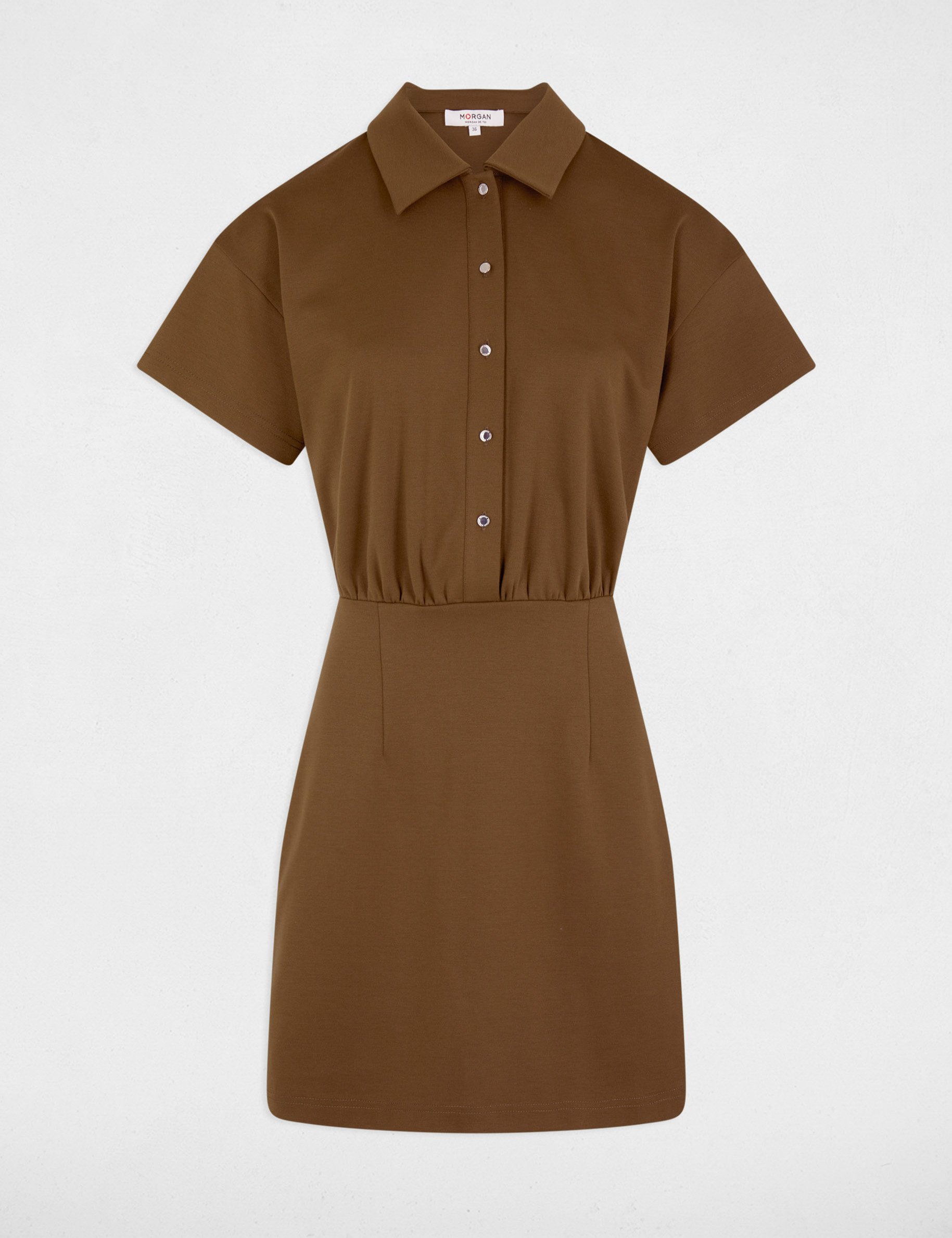 Fitted mini dress khaki green women