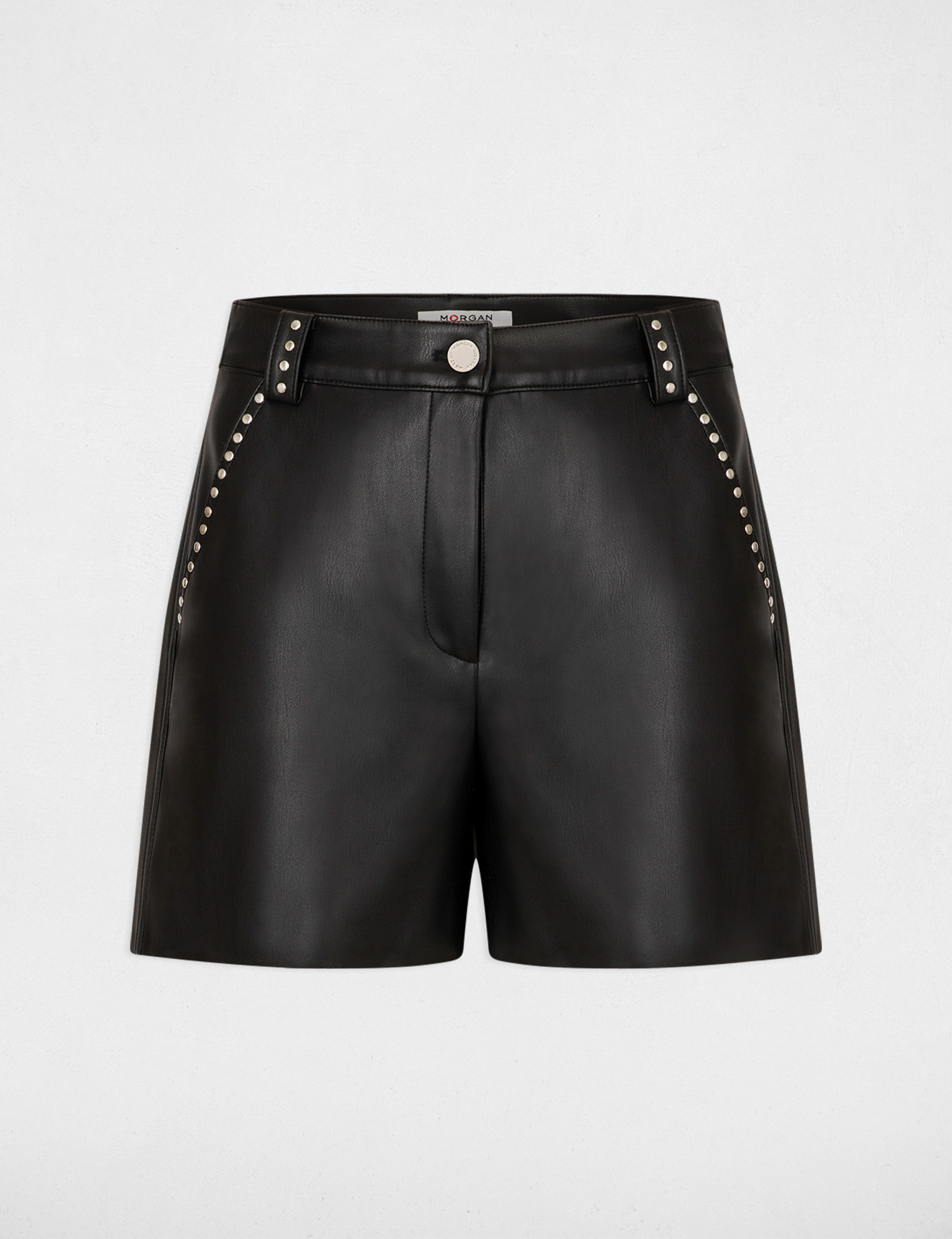 Black leather shorts women best sale