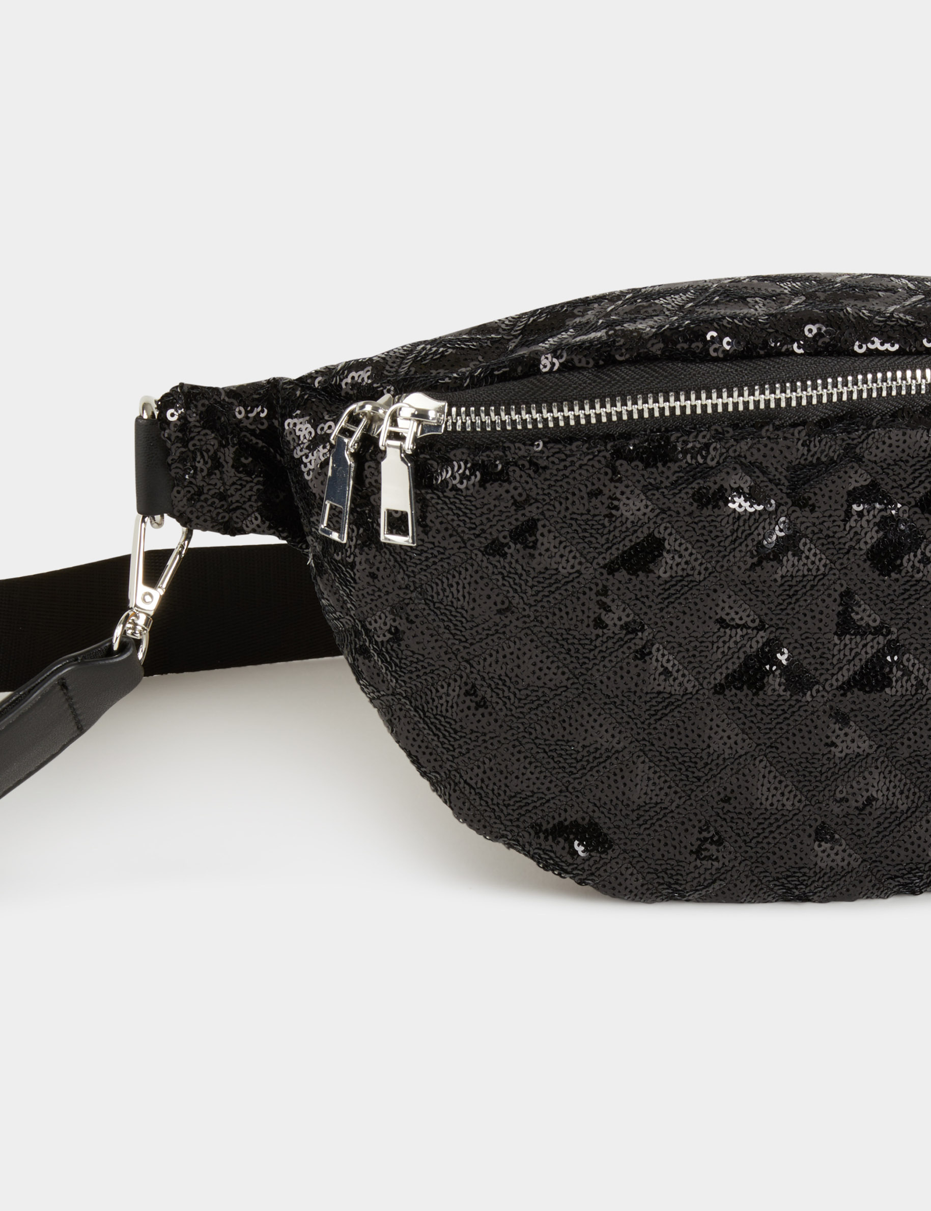 Sling bag with sequins black women Morgan