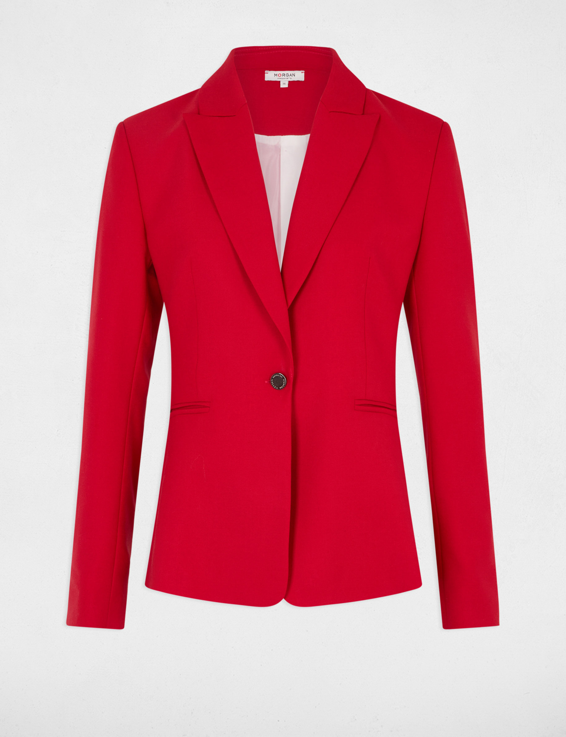 Mid-length blazer red women