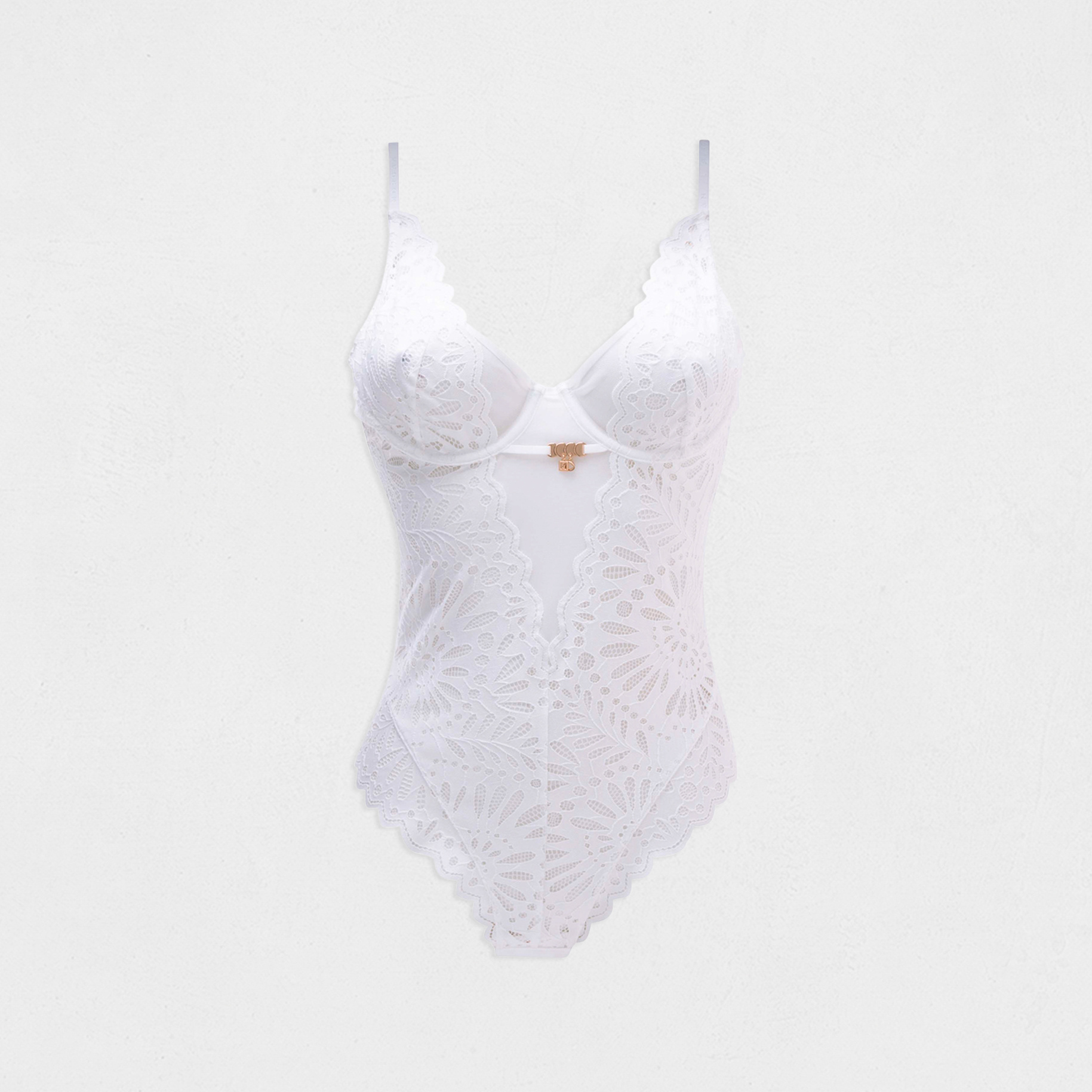 Lace bodysuit ivory women