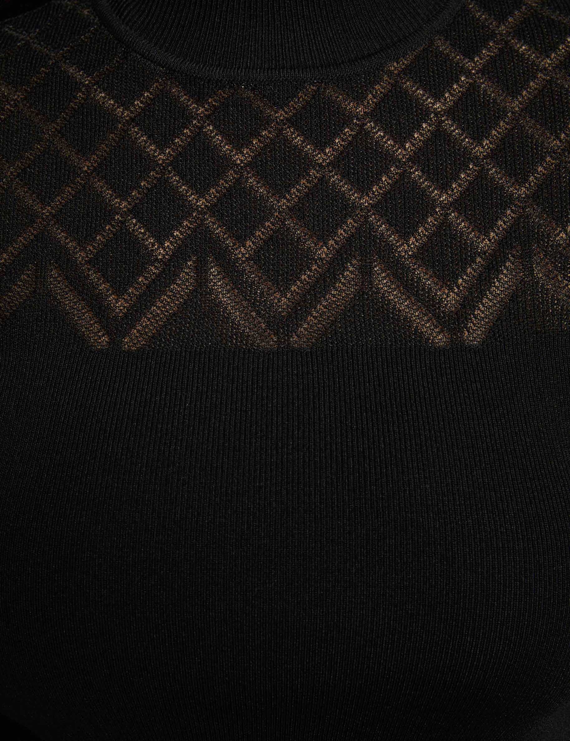 fitted openwork sweater black women null