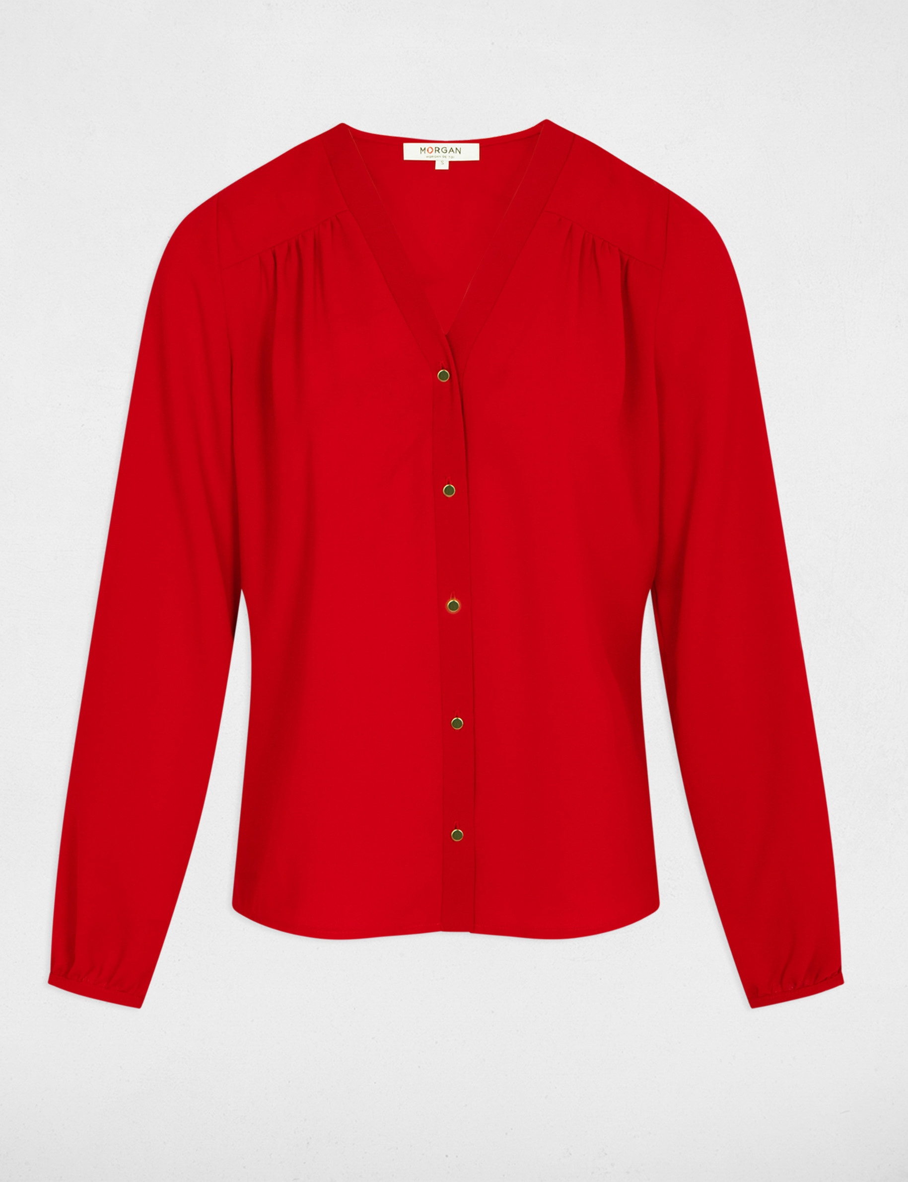 Long-sleeved shirt red women