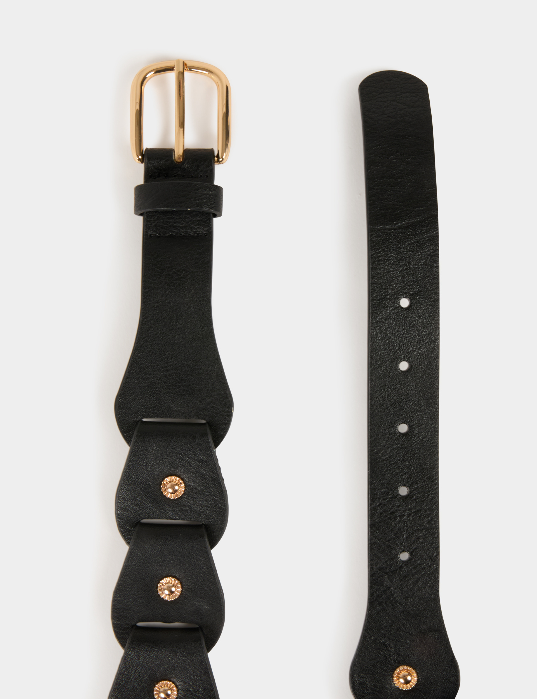 Belt with studs black ladies'