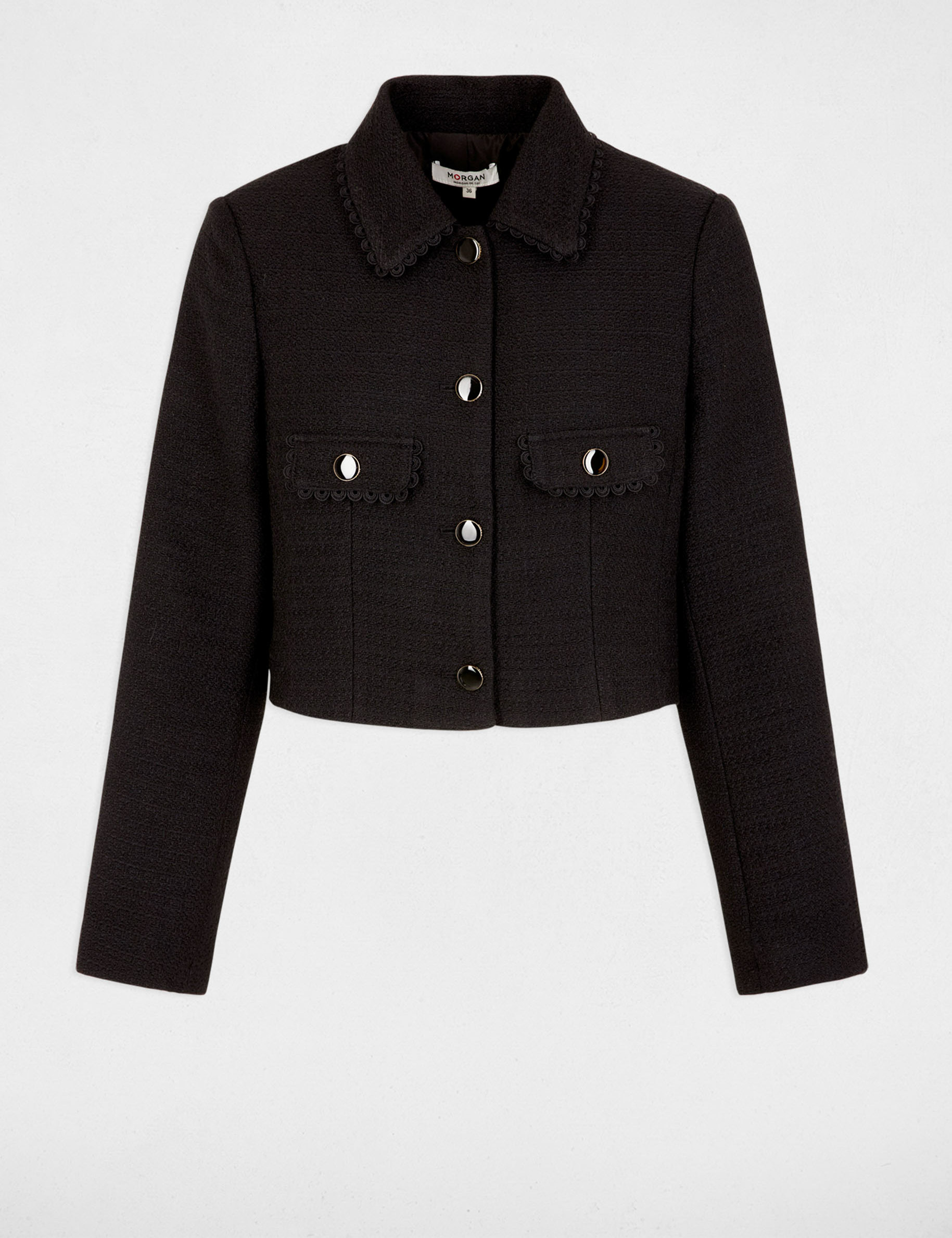 Short tweed jacket black women