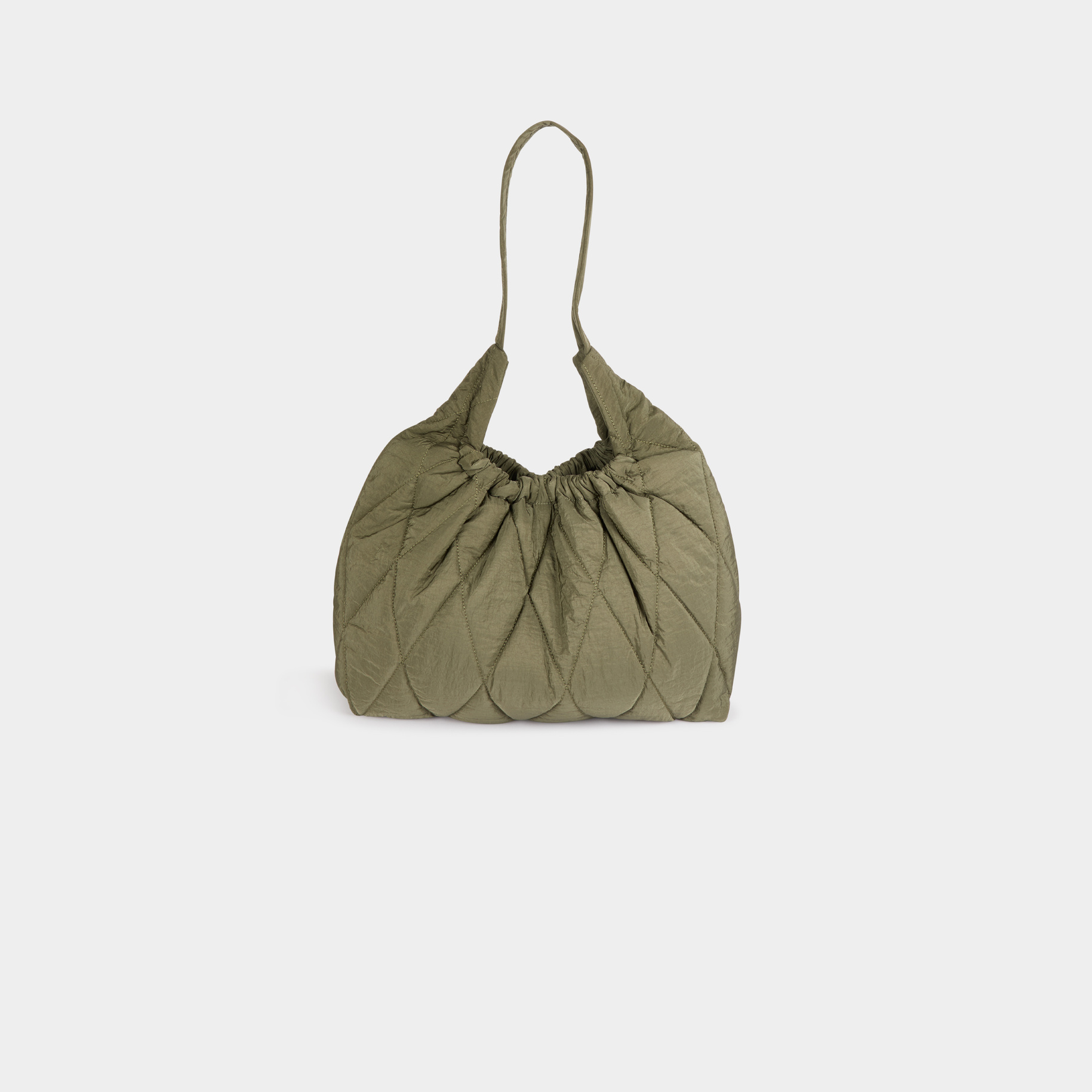 Quilted shoulder bag khaki green women