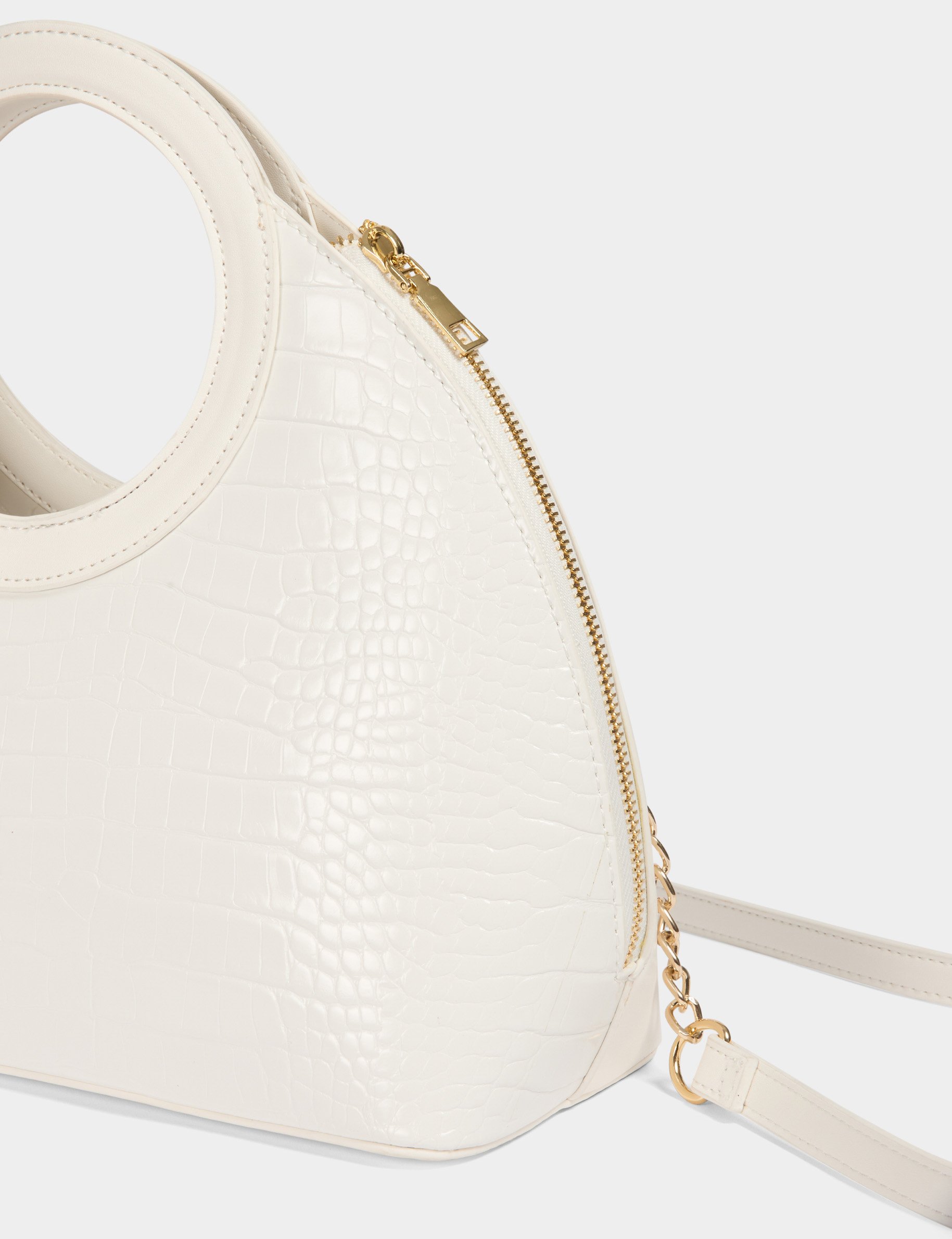 Handbag croc effect white women