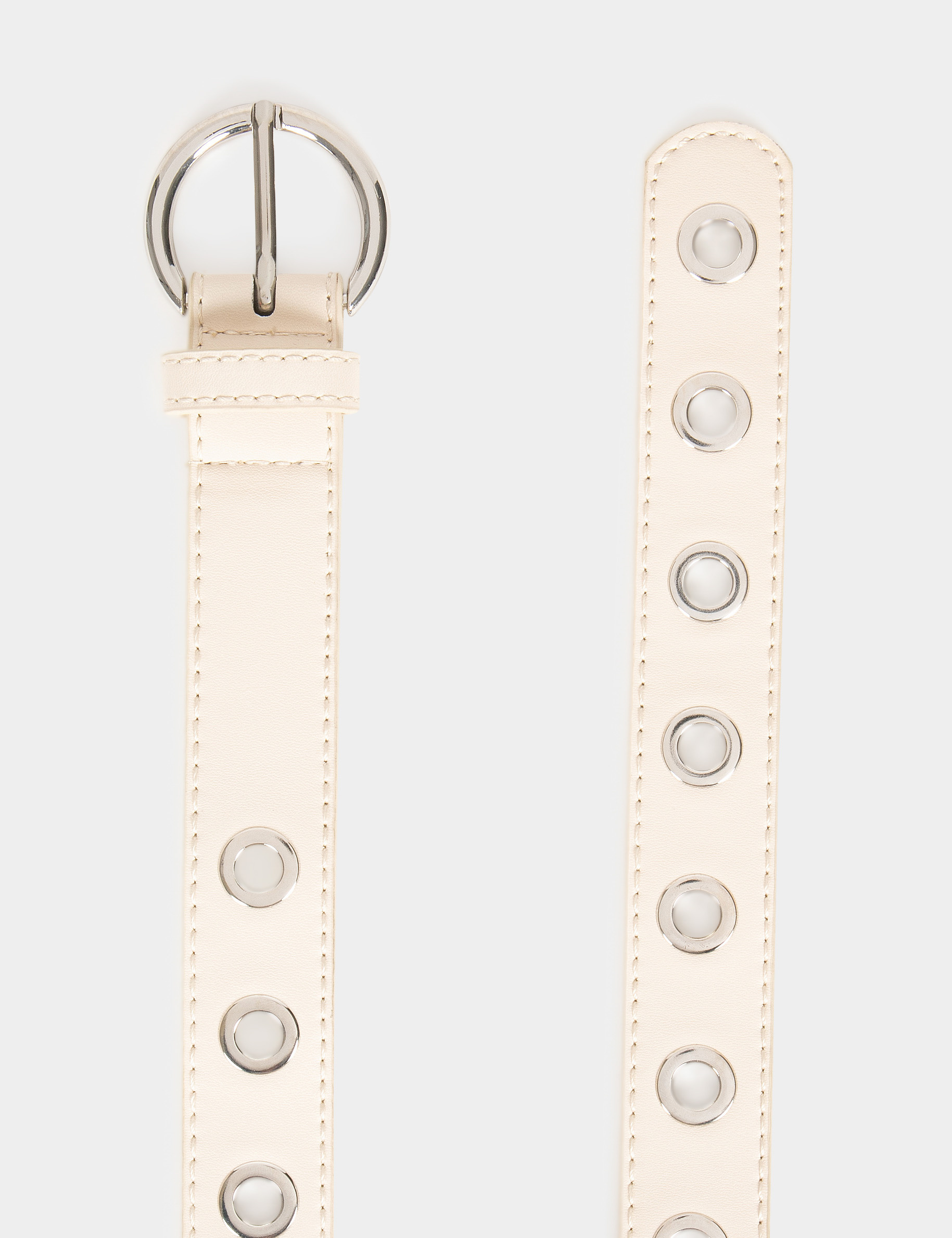 Belt with eyelets silver ladies'