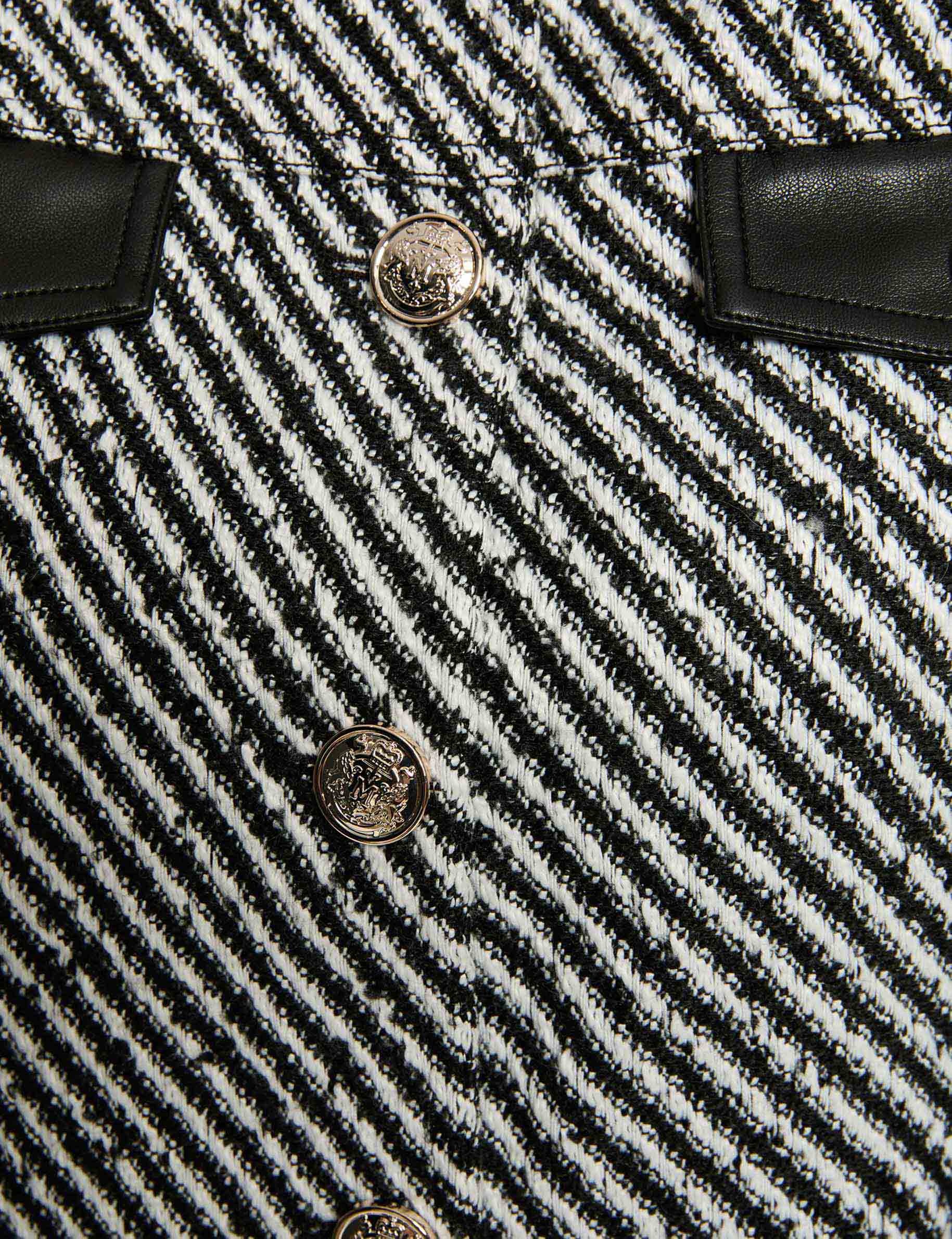 fitted tweed jacket black women null