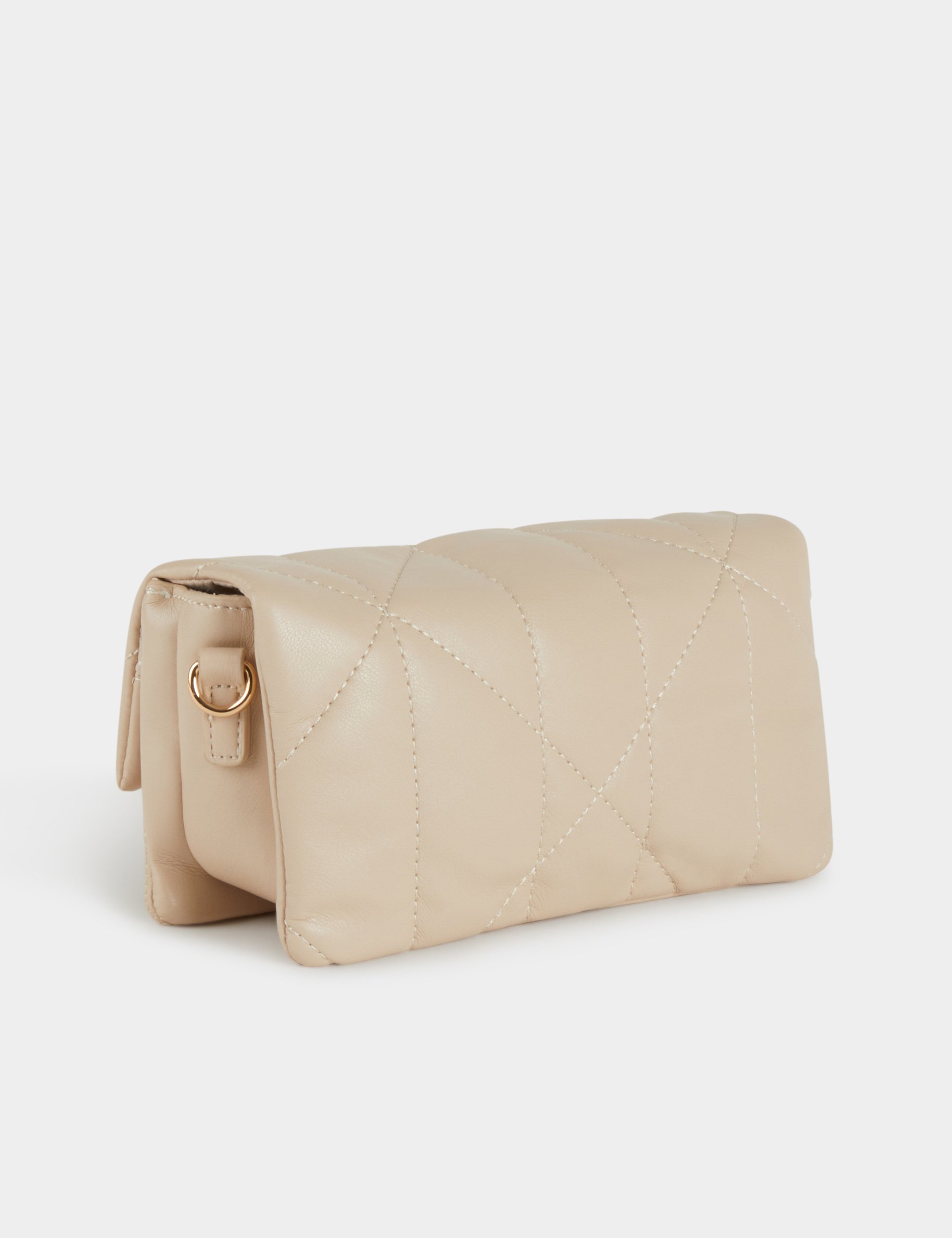 Clutch bag with quilted effect ivory women