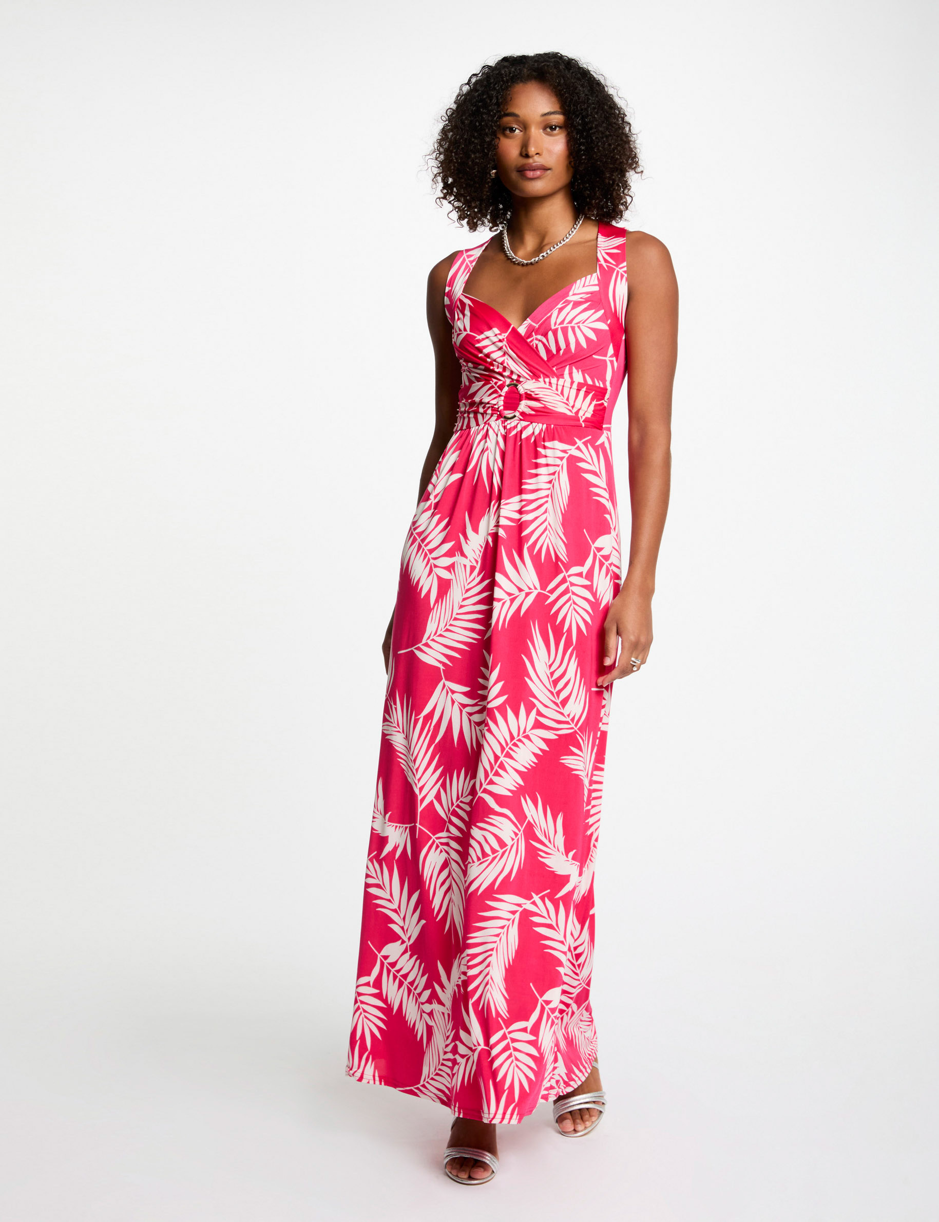 Printed maxi straight dress multicolor women