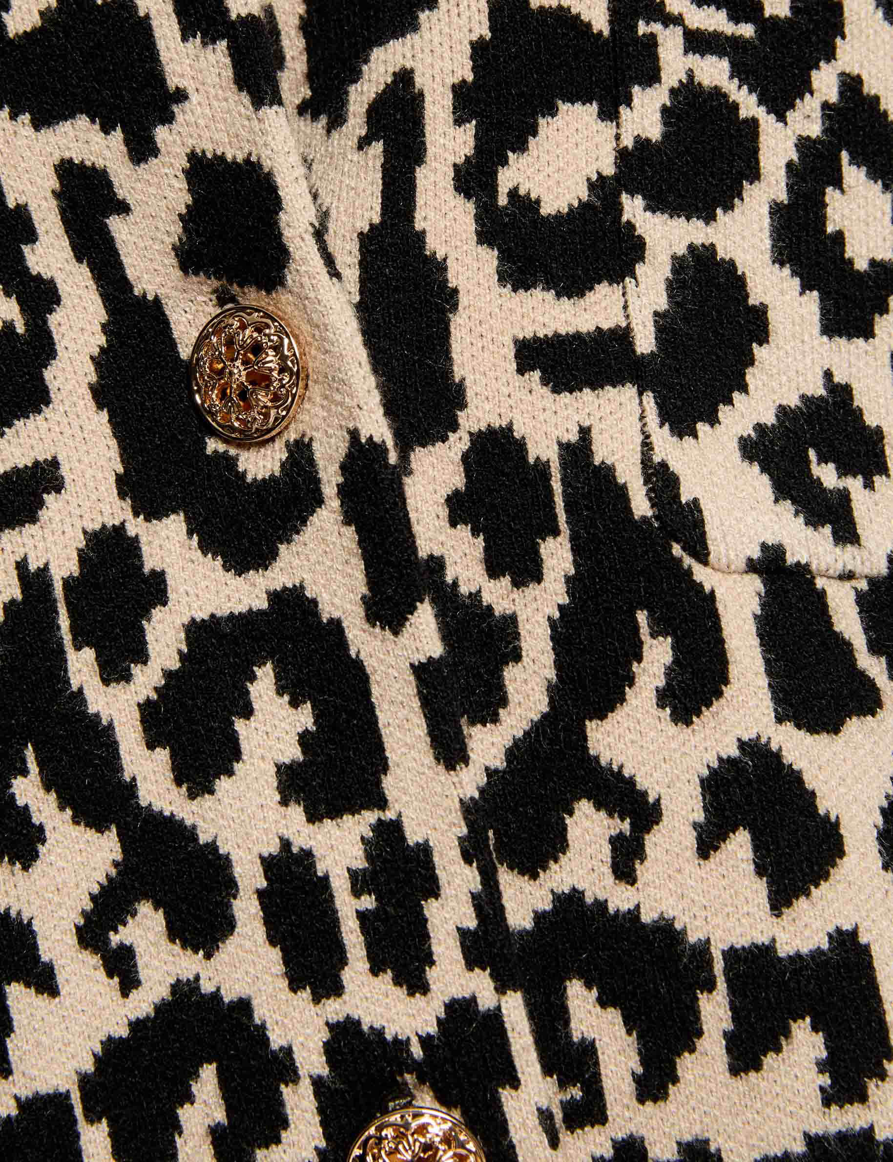 long sleeved printed cardigan beige women null