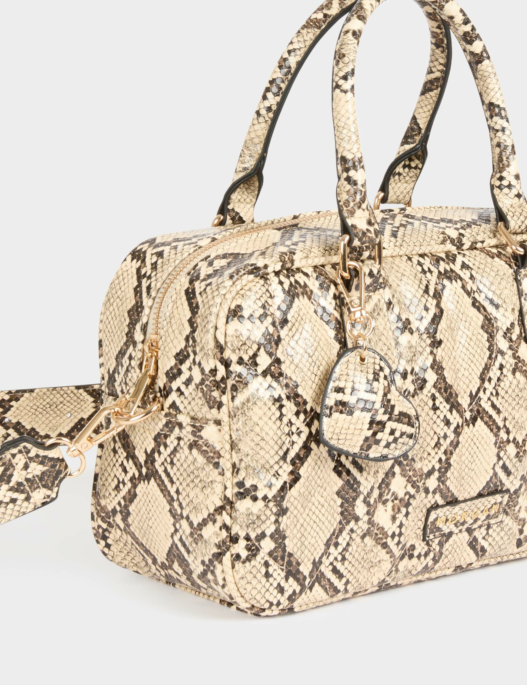 Bowler bag snake effect sand women