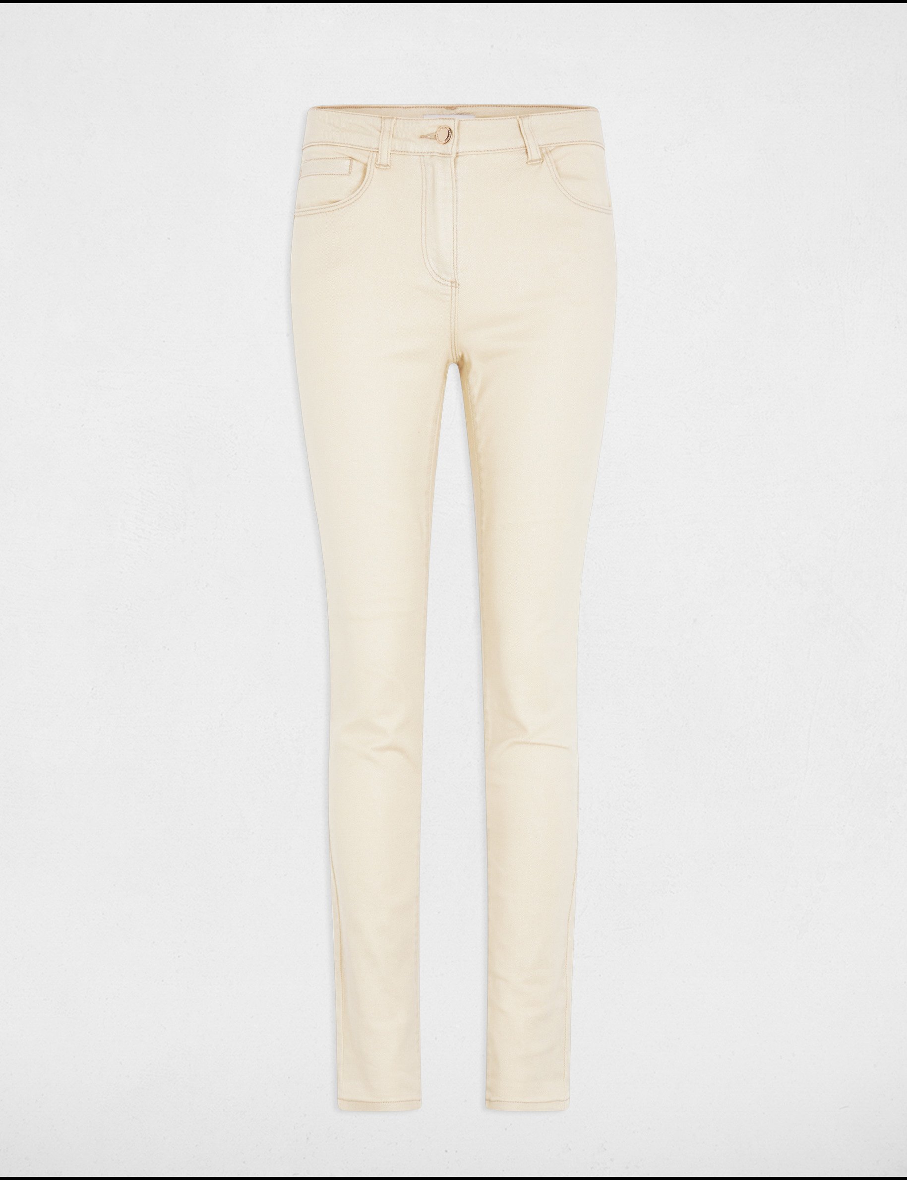 Iridescent slim jeans ivory women