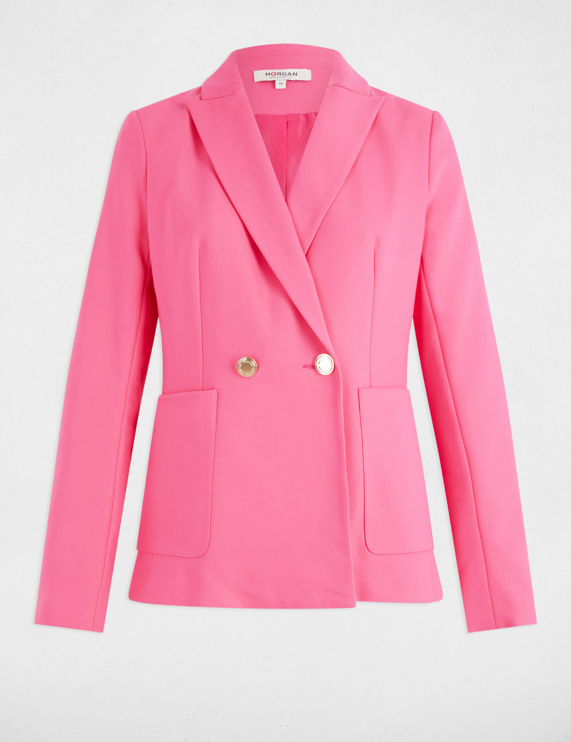 Waisted buttoned blazer pink women