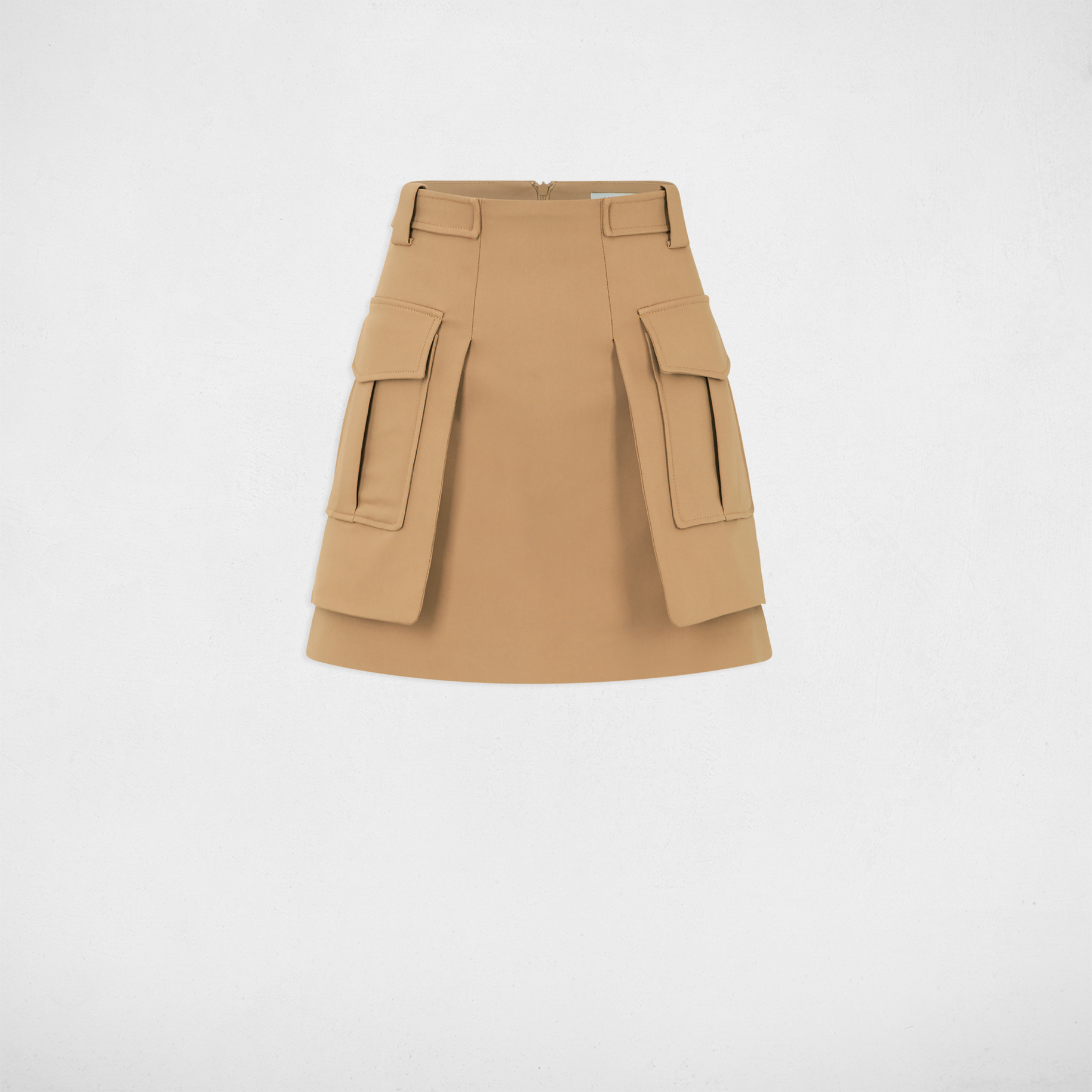 Mini skirt with side pockets beige women