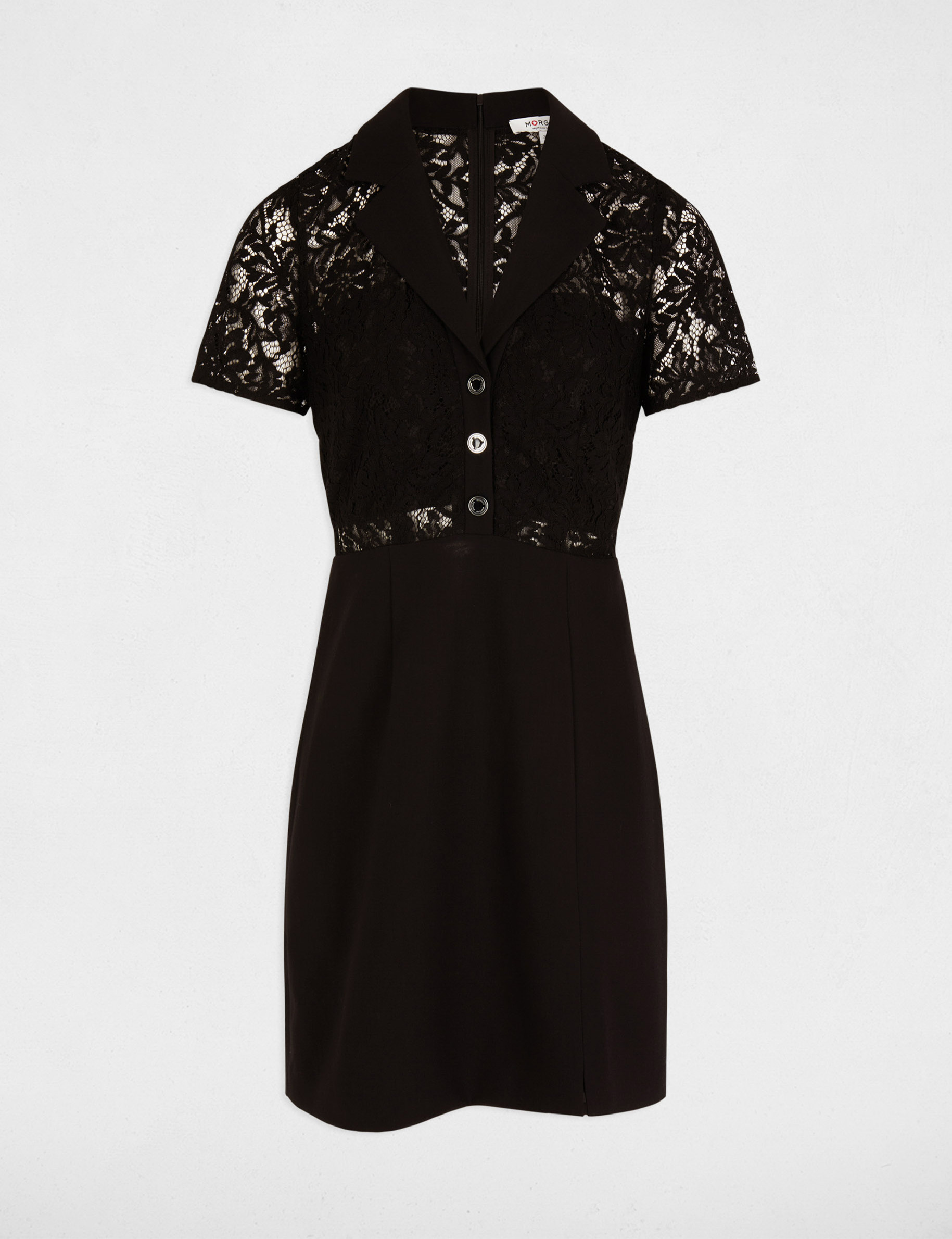 Fitted mini lace dress black women