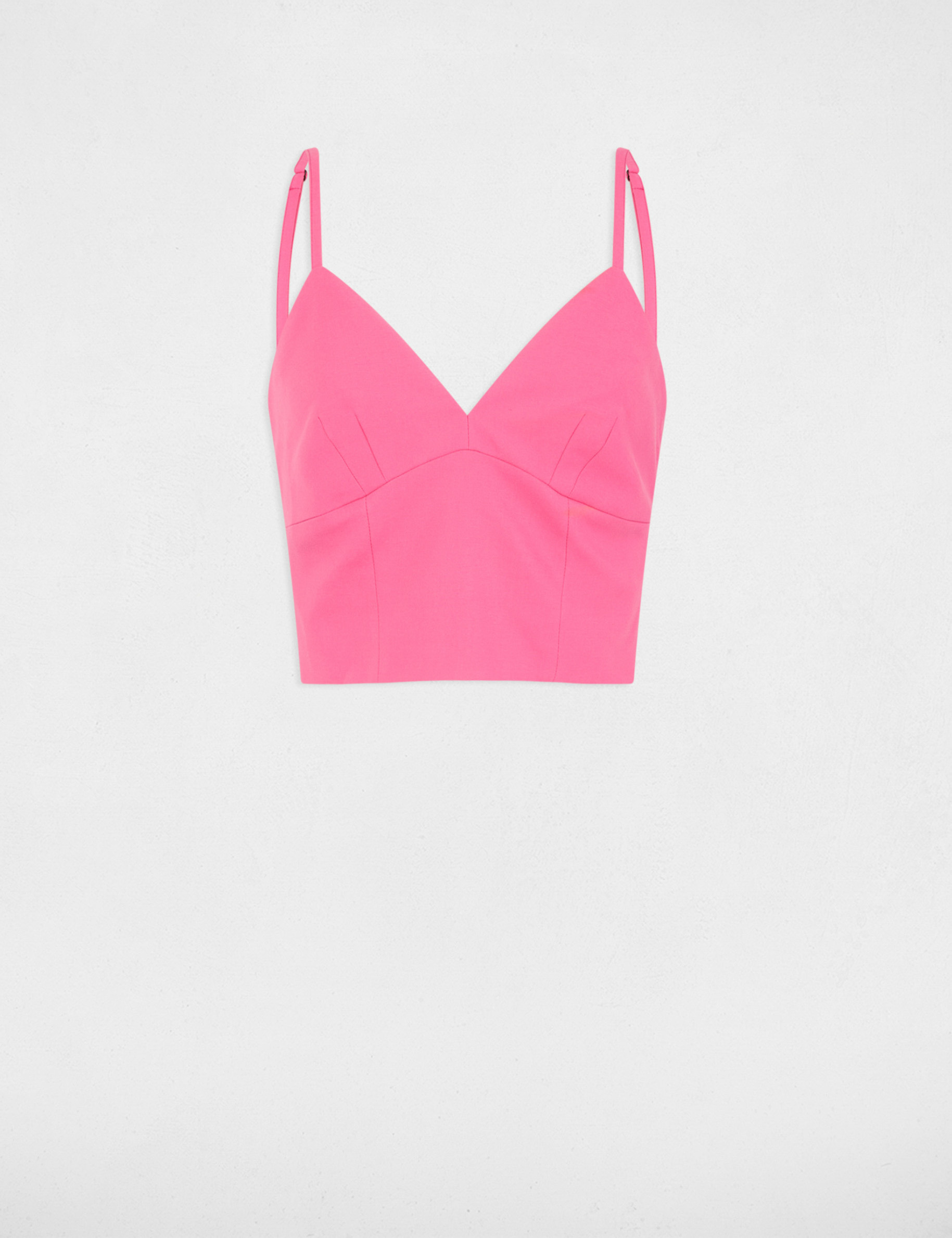 Crop top thin straps pink women