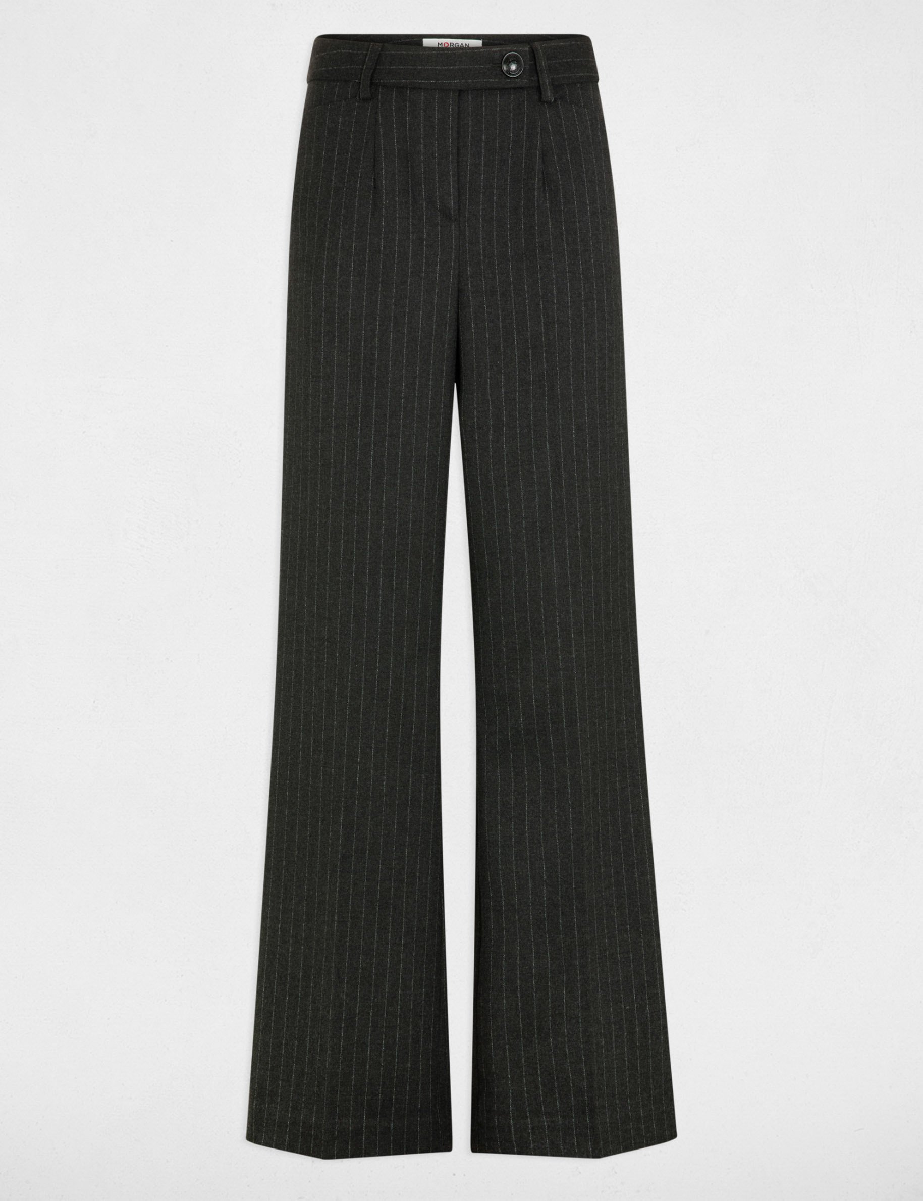 Striped wide leg trousers anthracite grey women